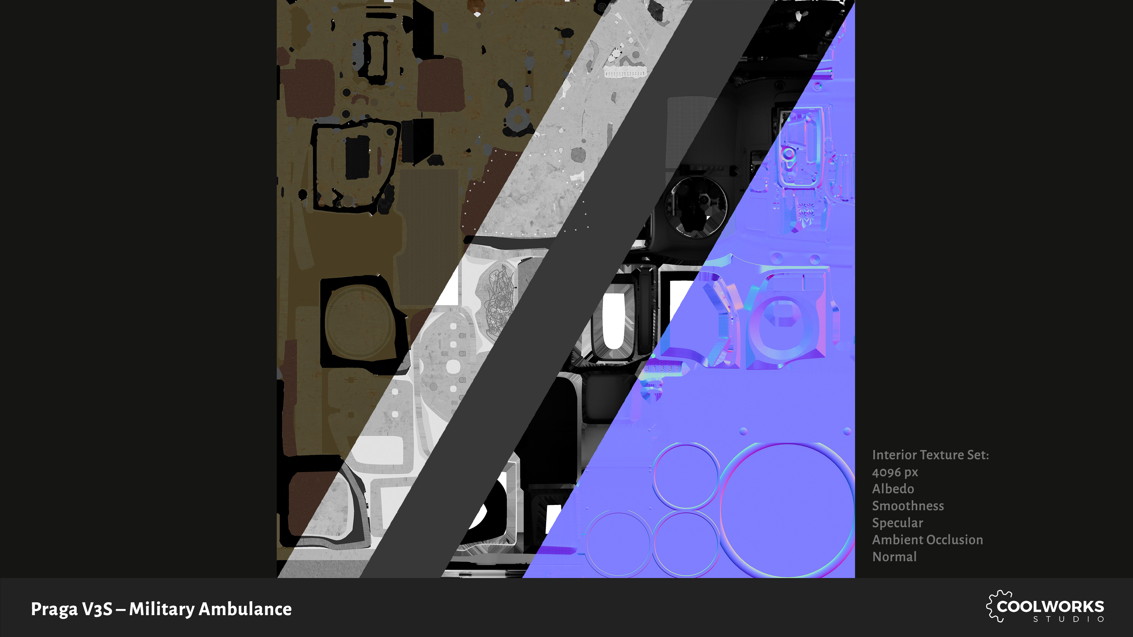 PV3S Truck Ambulance Set Low-poly 3D model_32