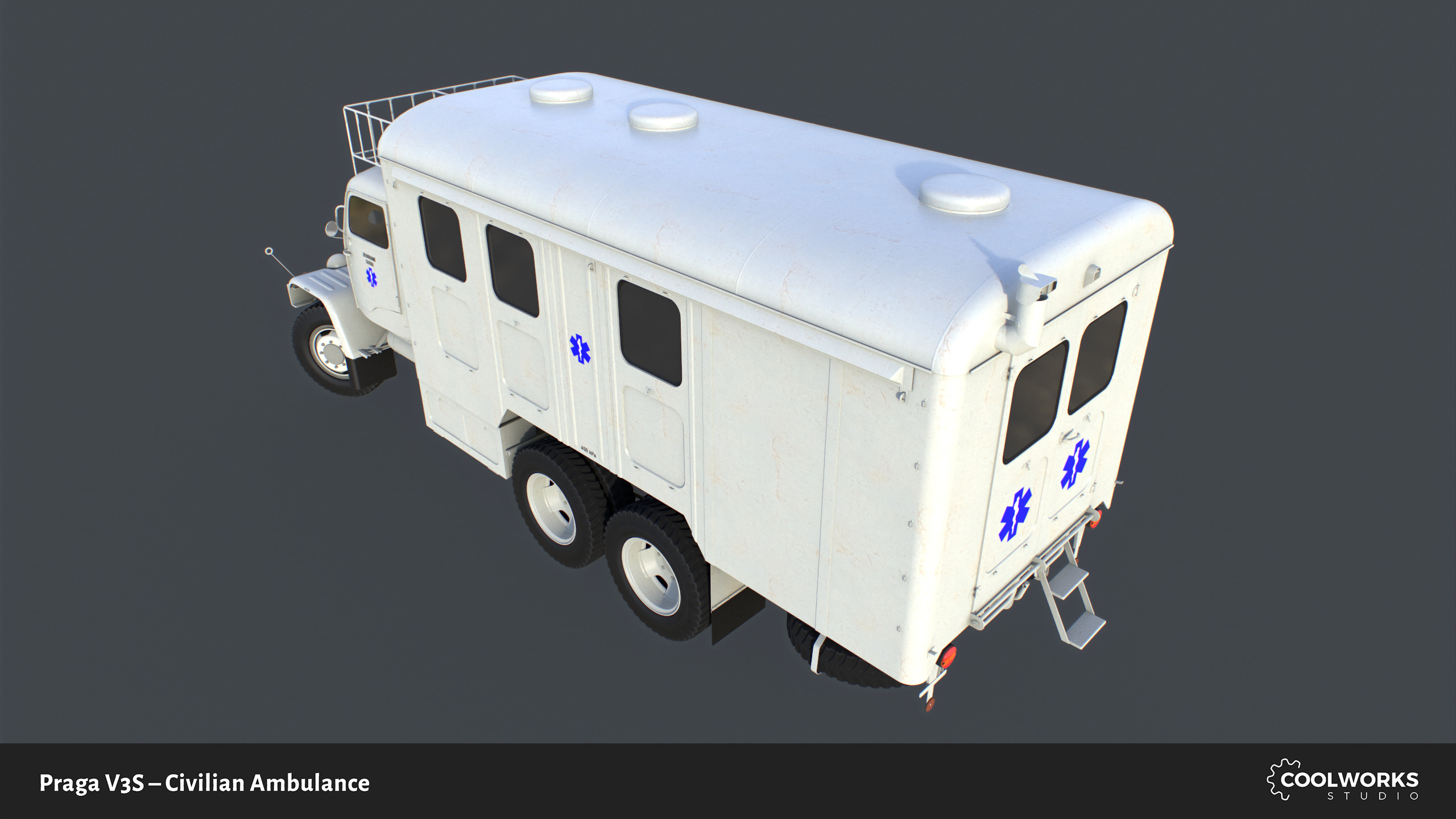 PV3S Truck Ambulance Set Low-poly 3D model_76