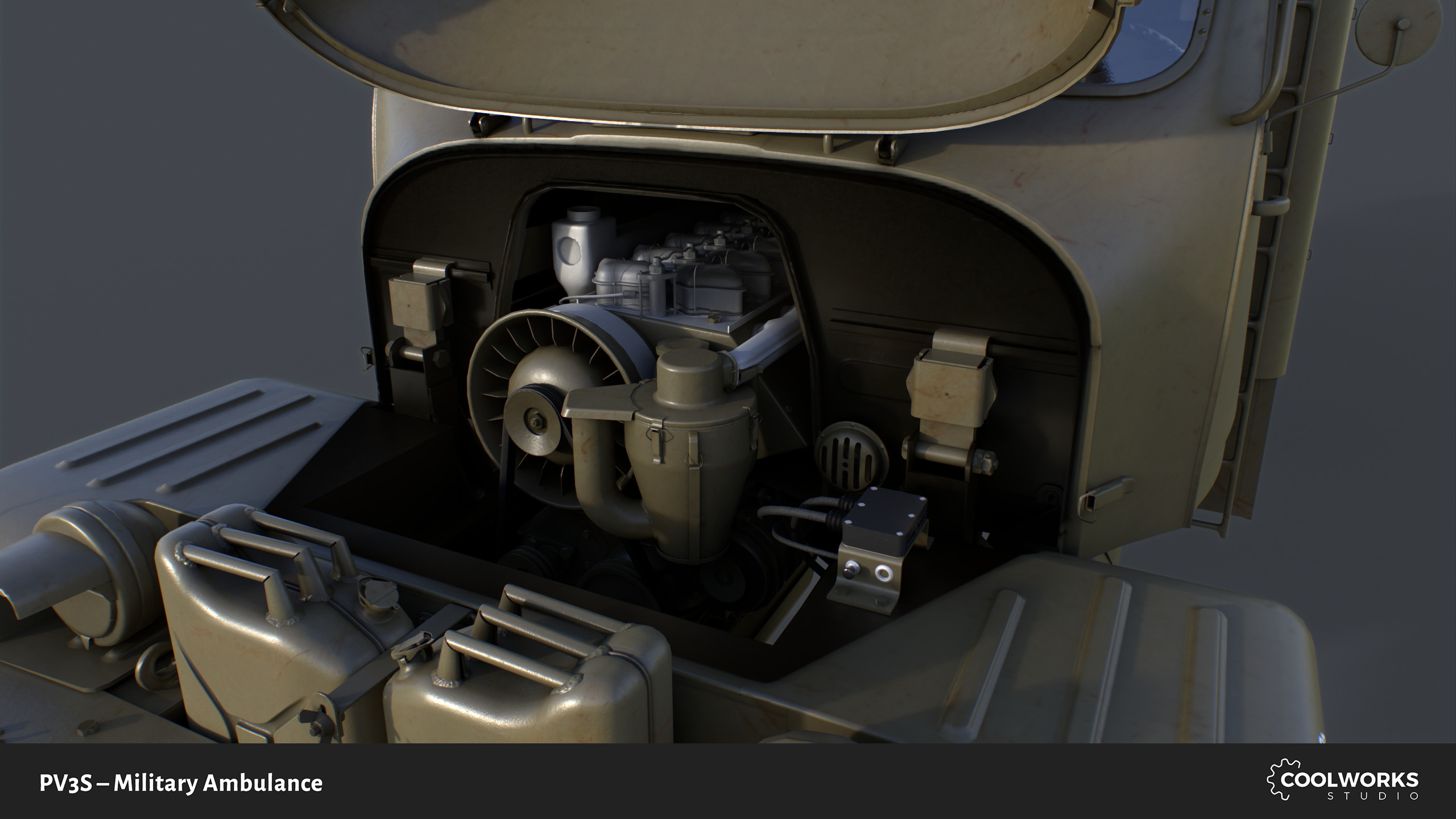 PV3S Truck Ambulance Set Low-poly 3D model_13