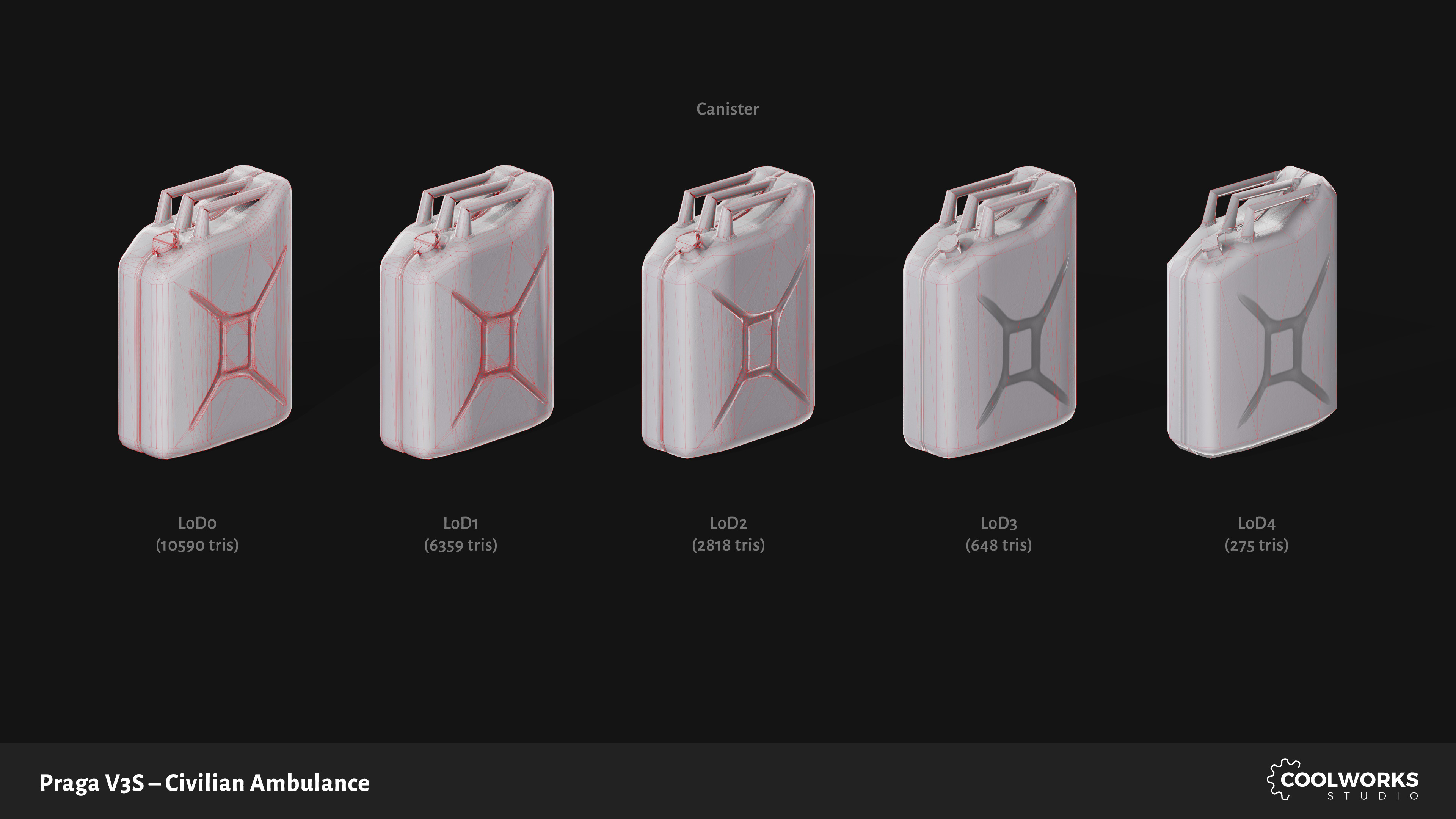 PV3S Truck Ambulance Set Low-poly 3D model_91