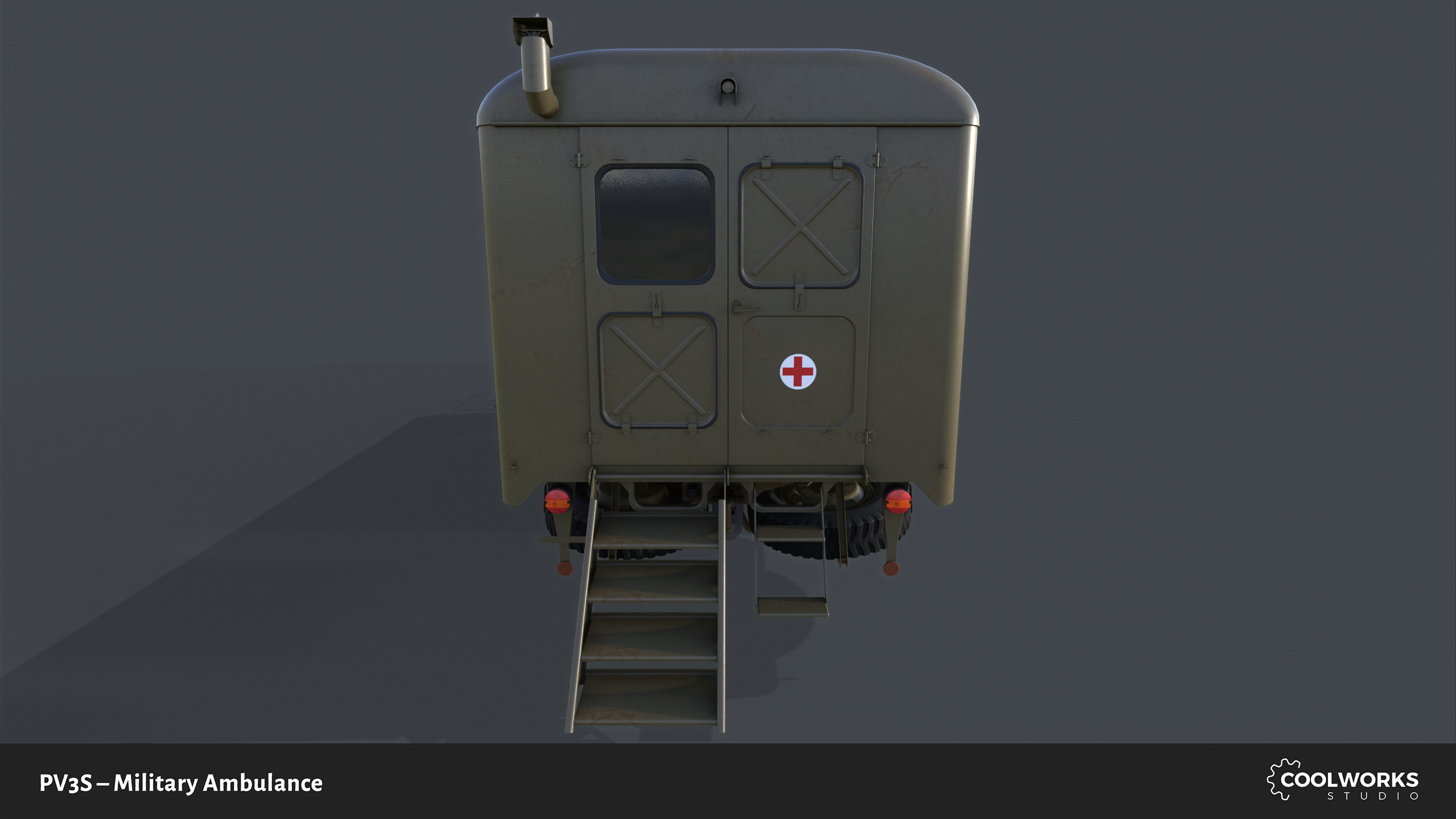 PV3S Truck Ambulance Set Low-poly 3D model_6