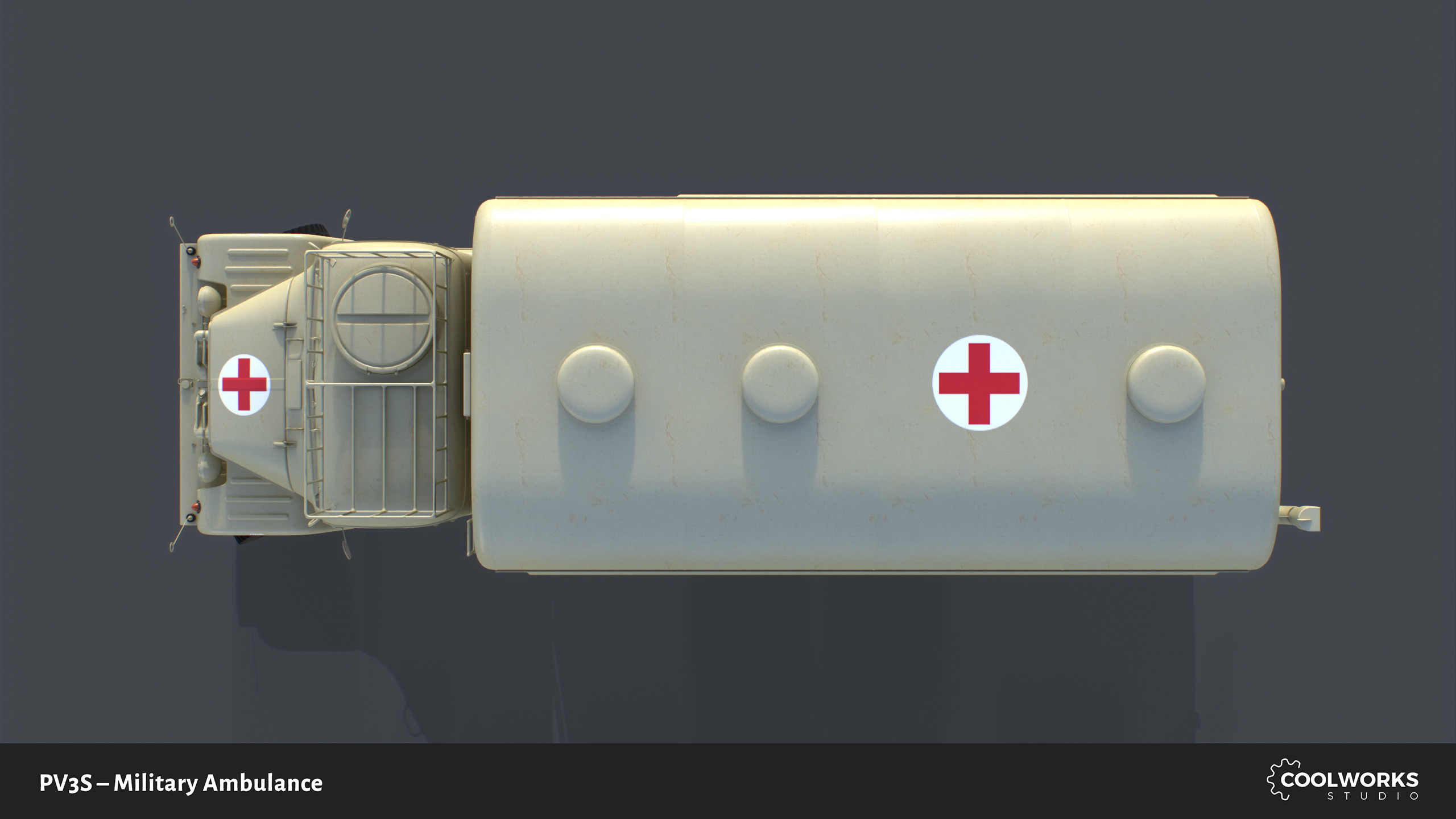 PV3S Truck Ambulance Set Low-poly 3D model_38