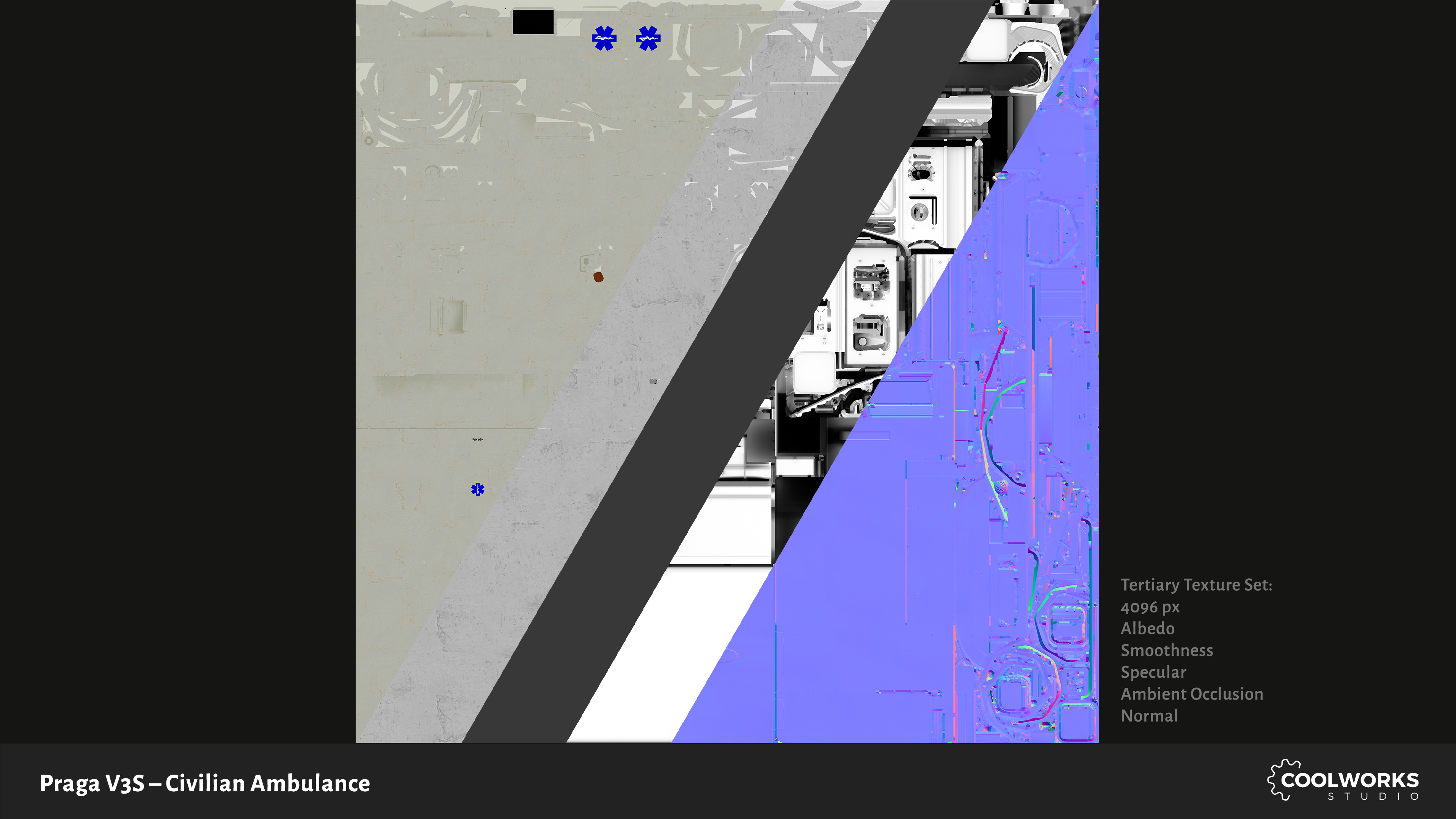 PV3S Truck Ambulance Set Low-poly 3D model_99