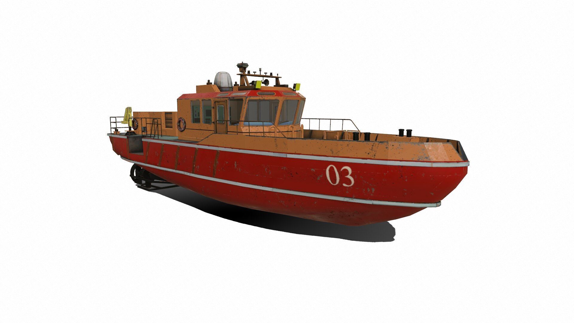 Towboat Low-poly PBR Low-poly 3D model_9