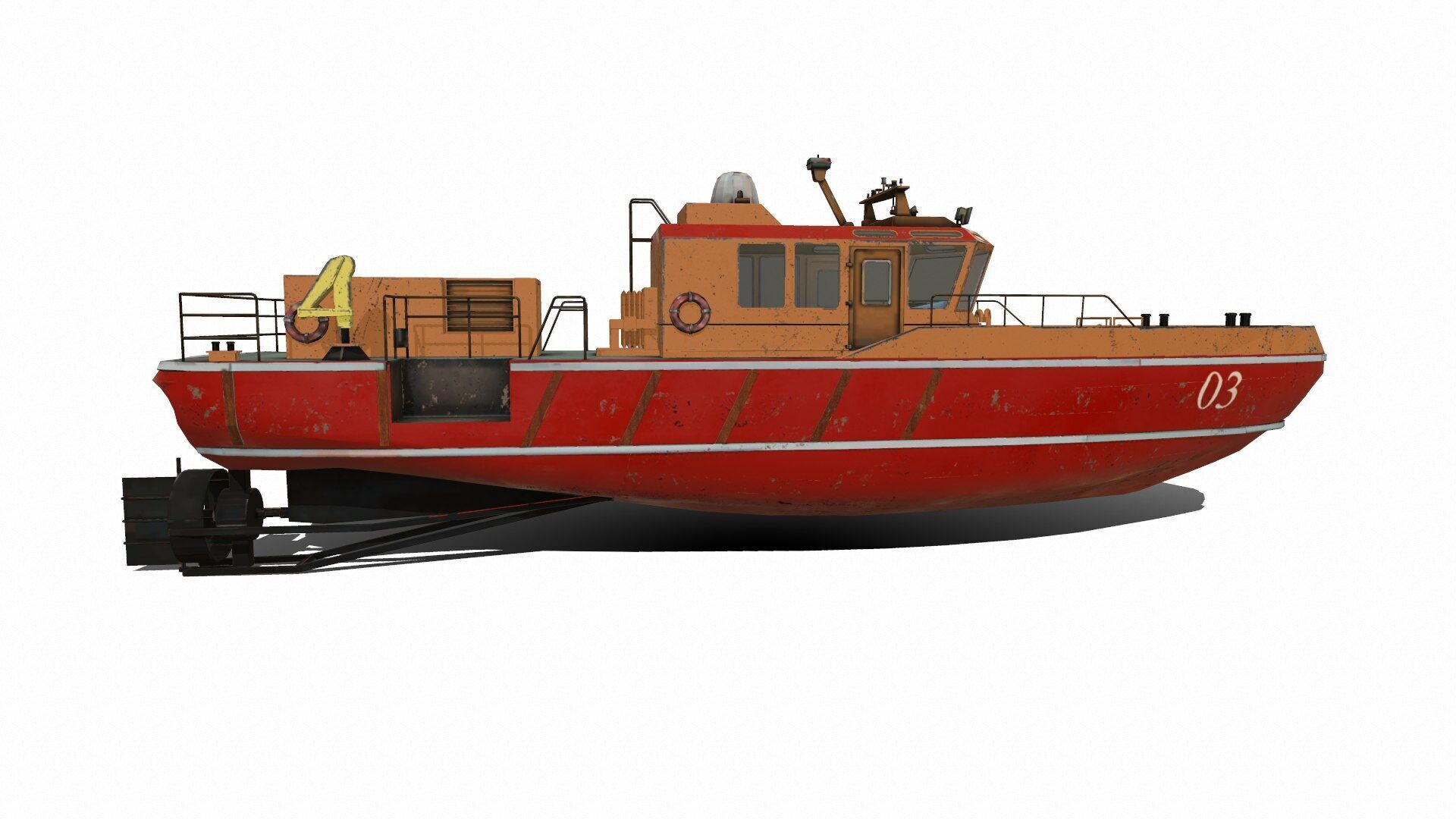 Towboat Low-poly PBR Low-poly 3D model_7