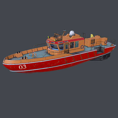 Towboat Low-poly PBR Low-poly 3D model