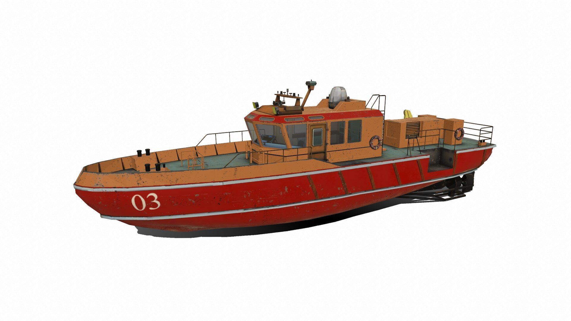 Towboat Low-poly PBR Low-poly 3D model_1