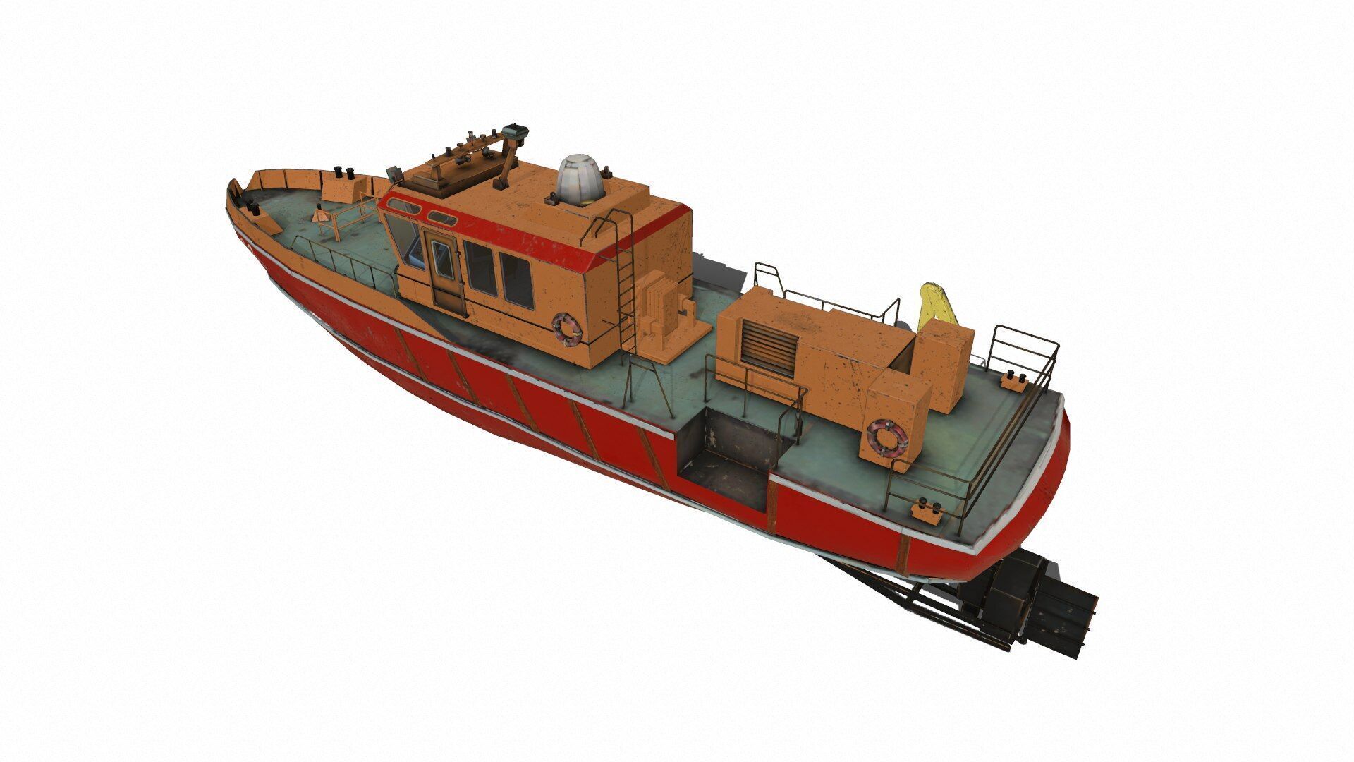 Towboat Low-poly PBR Low-poly 3D model_3