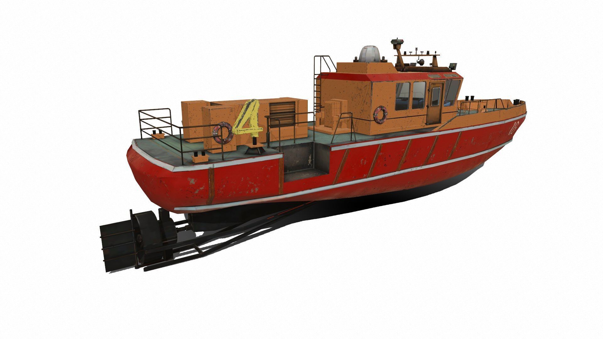 Towboat Low-poly PBR Low-poly 3D model_6