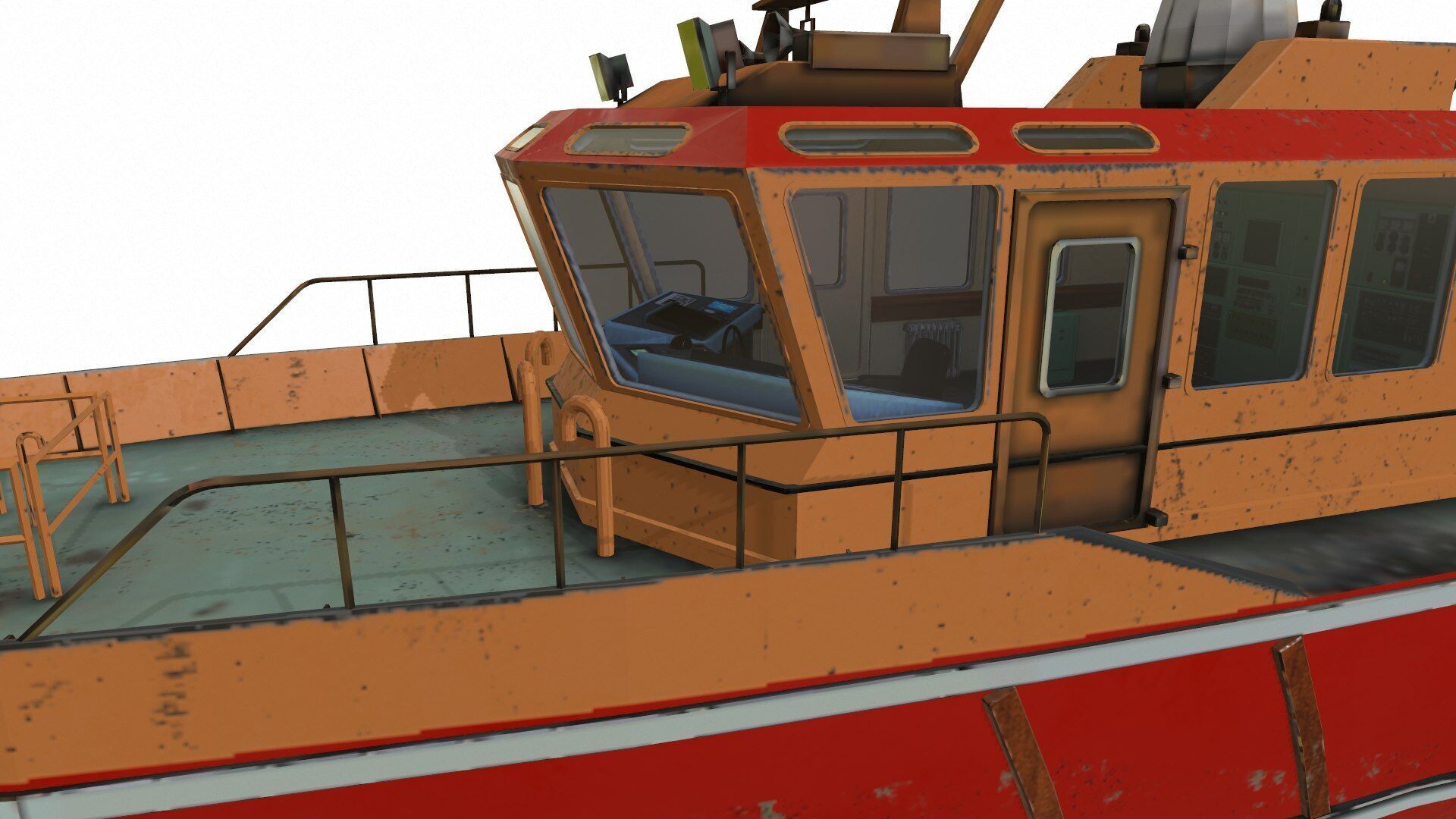 Towboat Low-poly PBR Low-poly 3D model_11