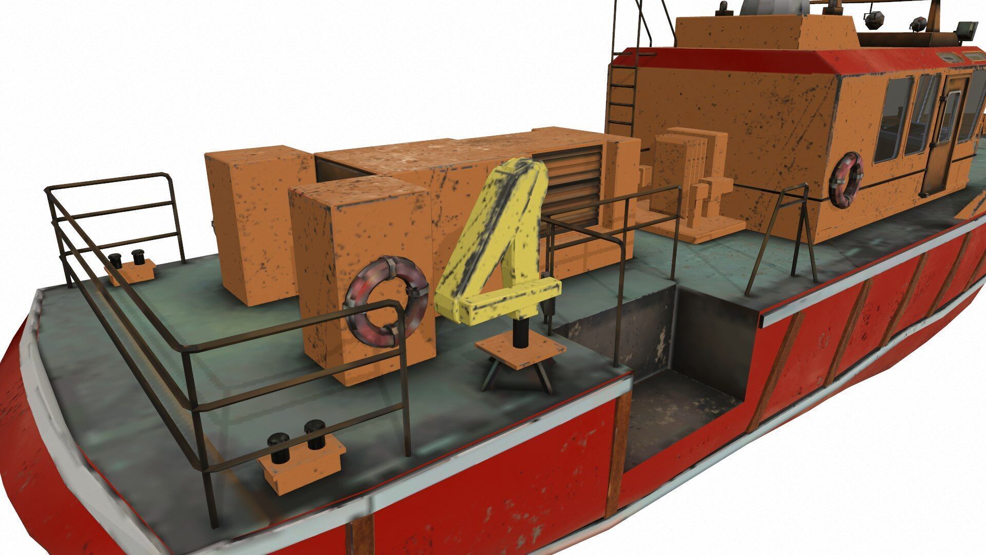 Towboat Low-poly PBR Low-poly 3D model_18