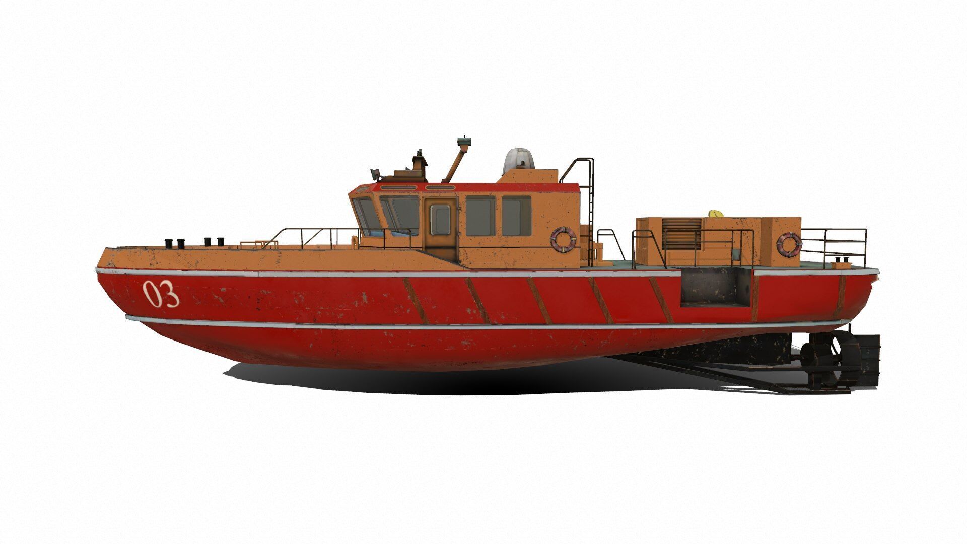 Towboat Low-poly PBR Low-poly 3D model_2