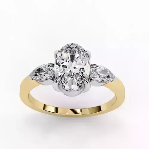 Printable 3D jewelry model of Solitaire Lady Ring with Diamond