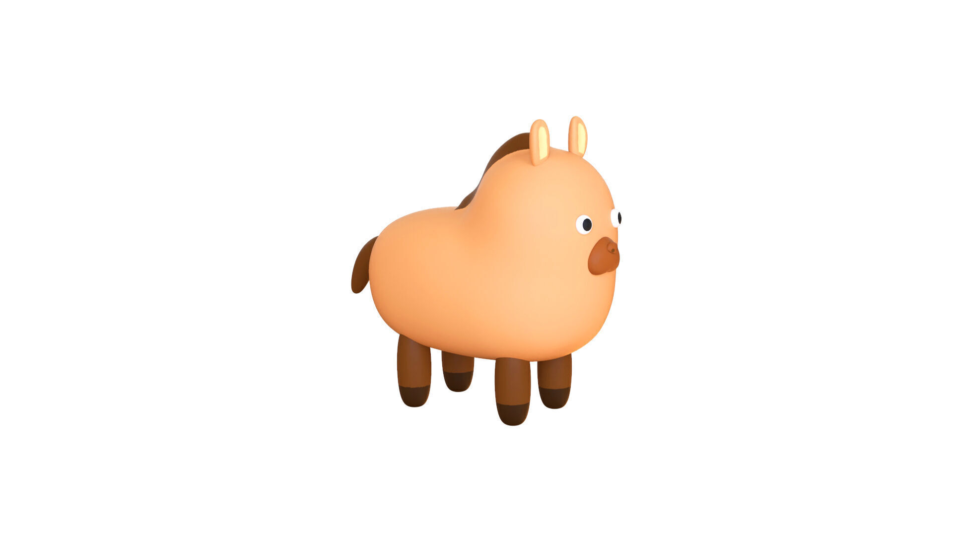 Low-Poly Horse Animated - Fun World Animal Low-poly 3D model_7