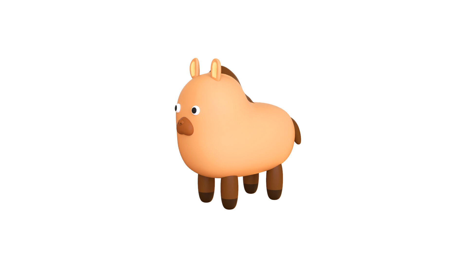 Low-Poly Horse Animated - Fun World Animal Low-poly 3D model_2
