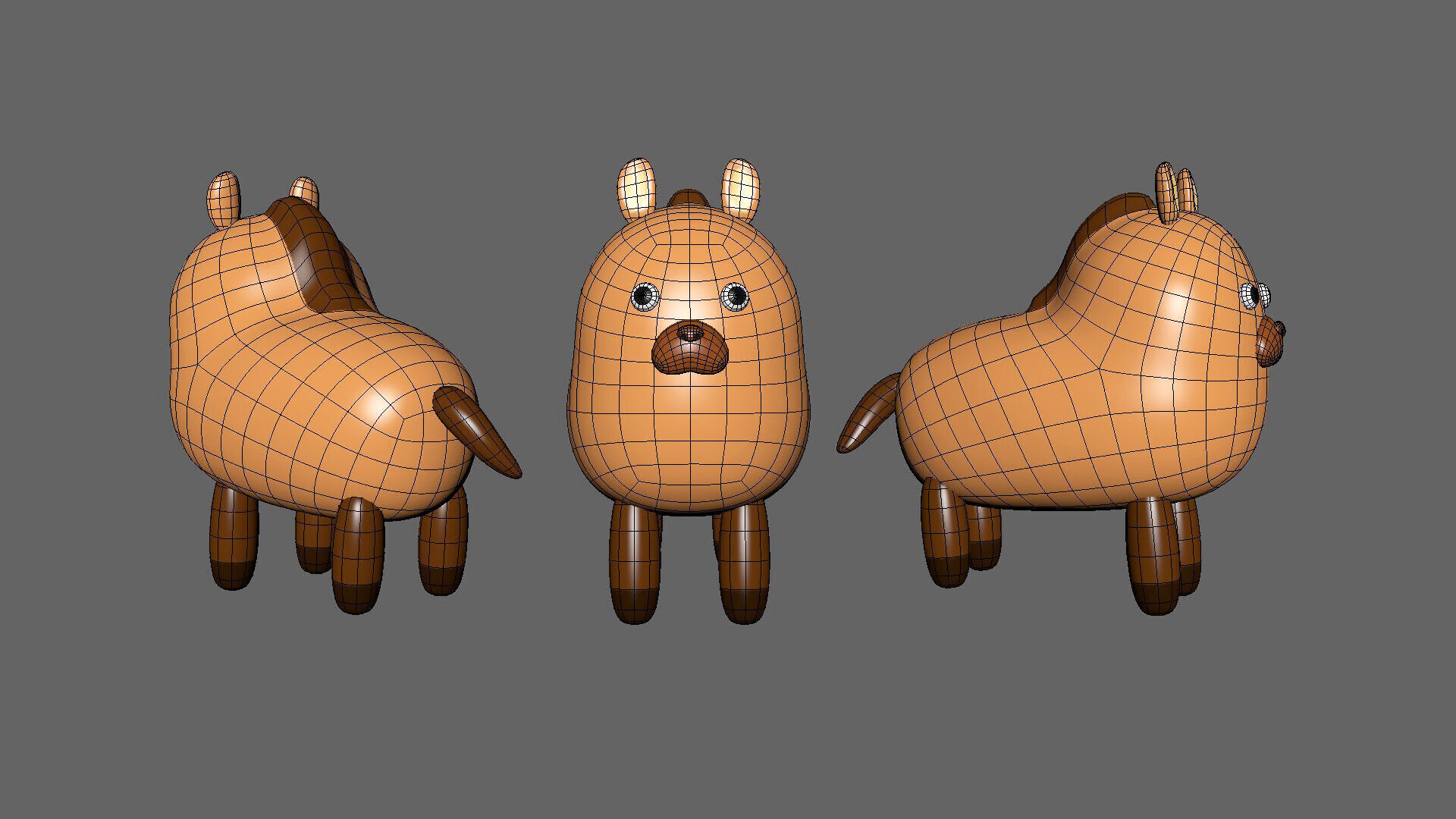 Low-Poly Horse Animated - Fun World Animal Low-poly 3D model_9