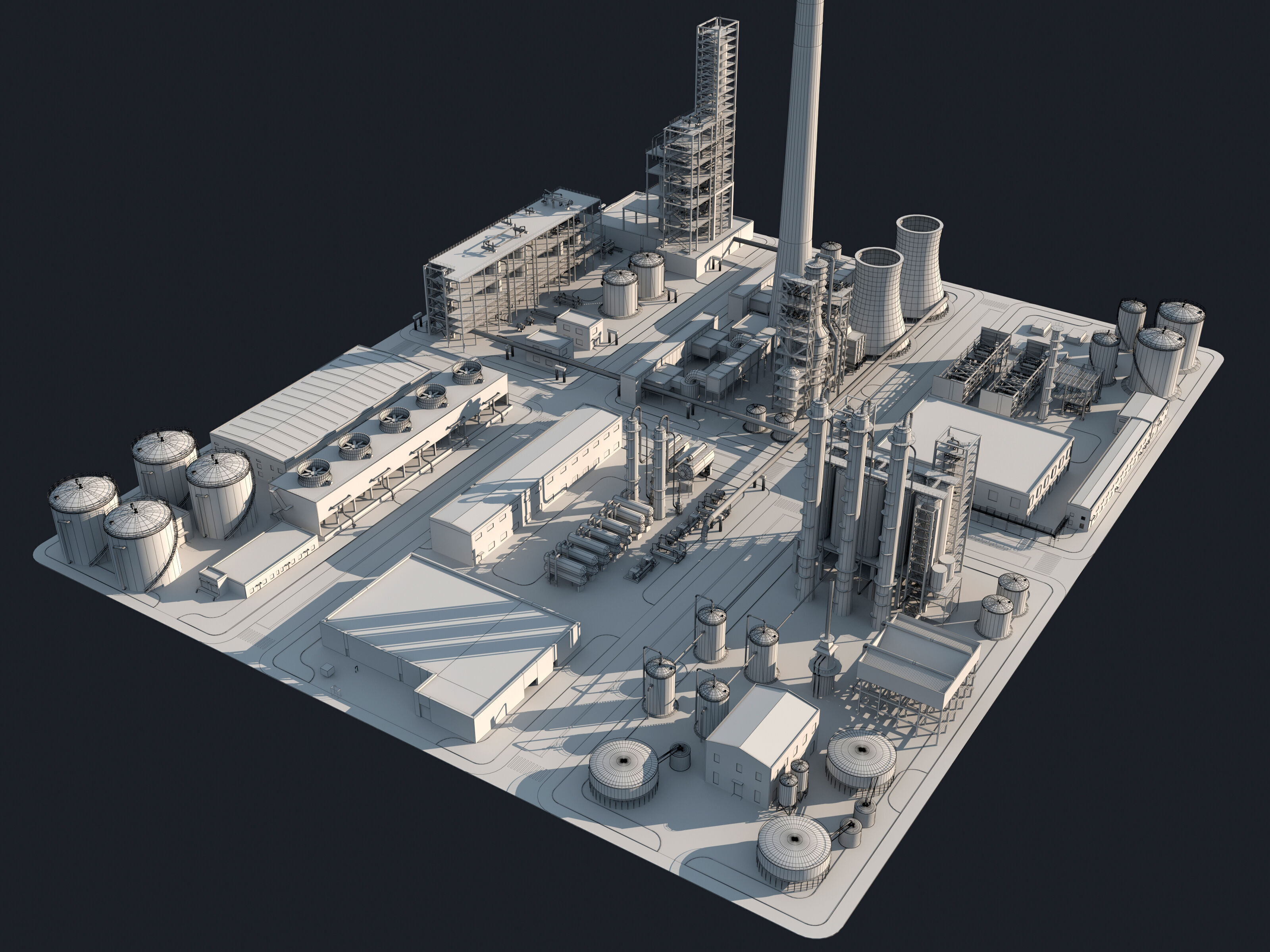 Huge Refinery  3D model_11