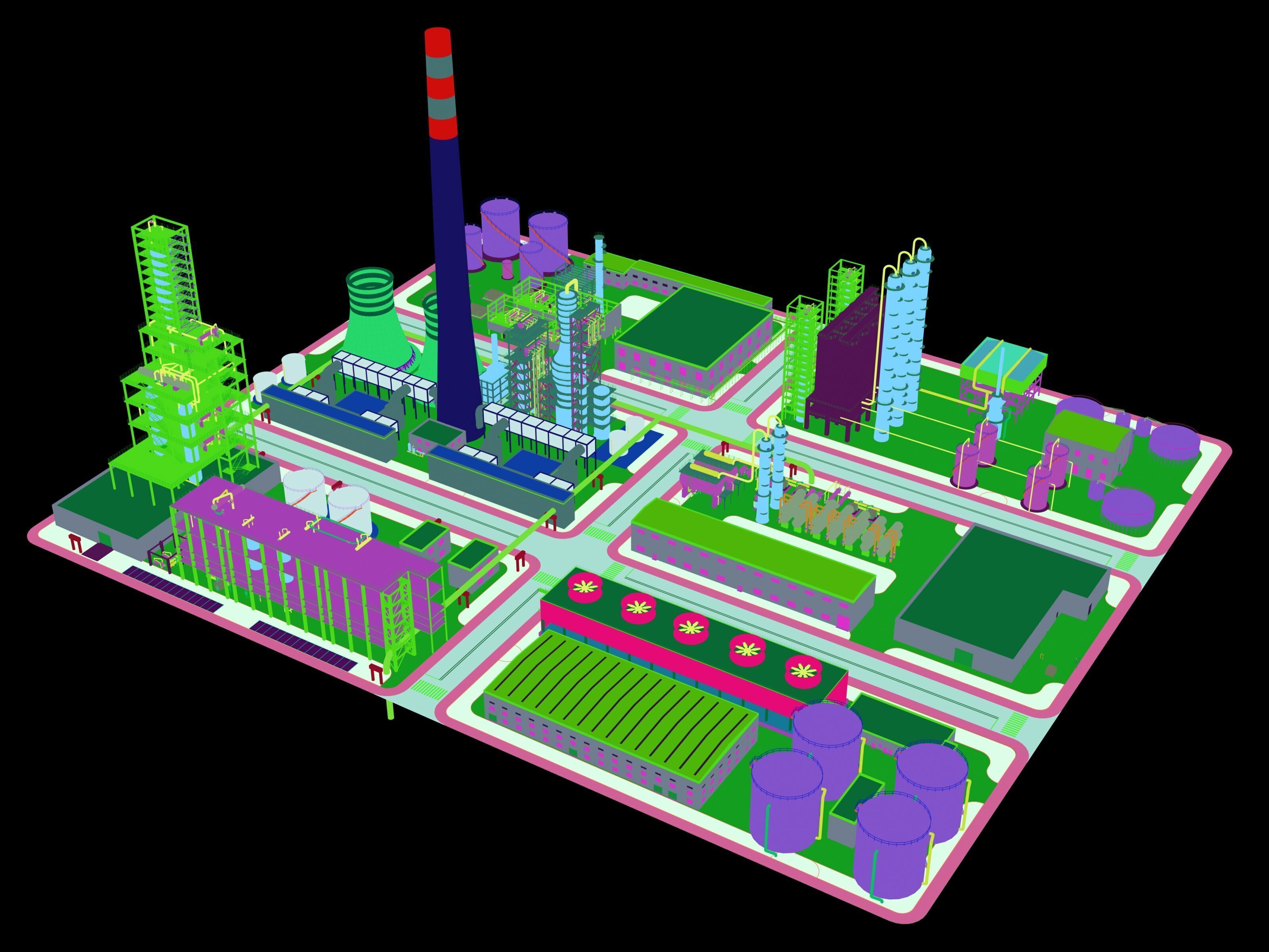 Huge Refinery  3D model_19