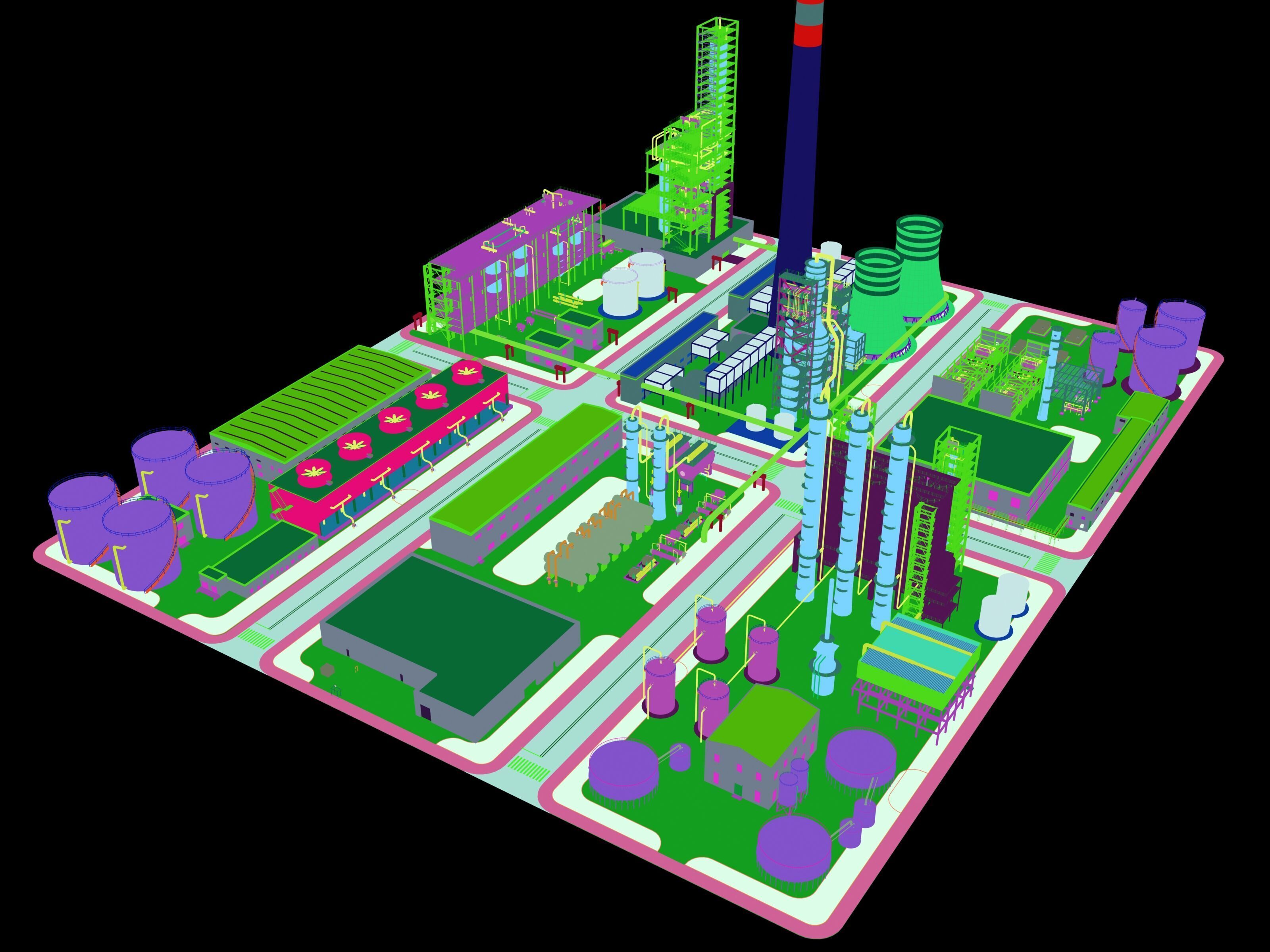 Huge Refinery  3D model_14