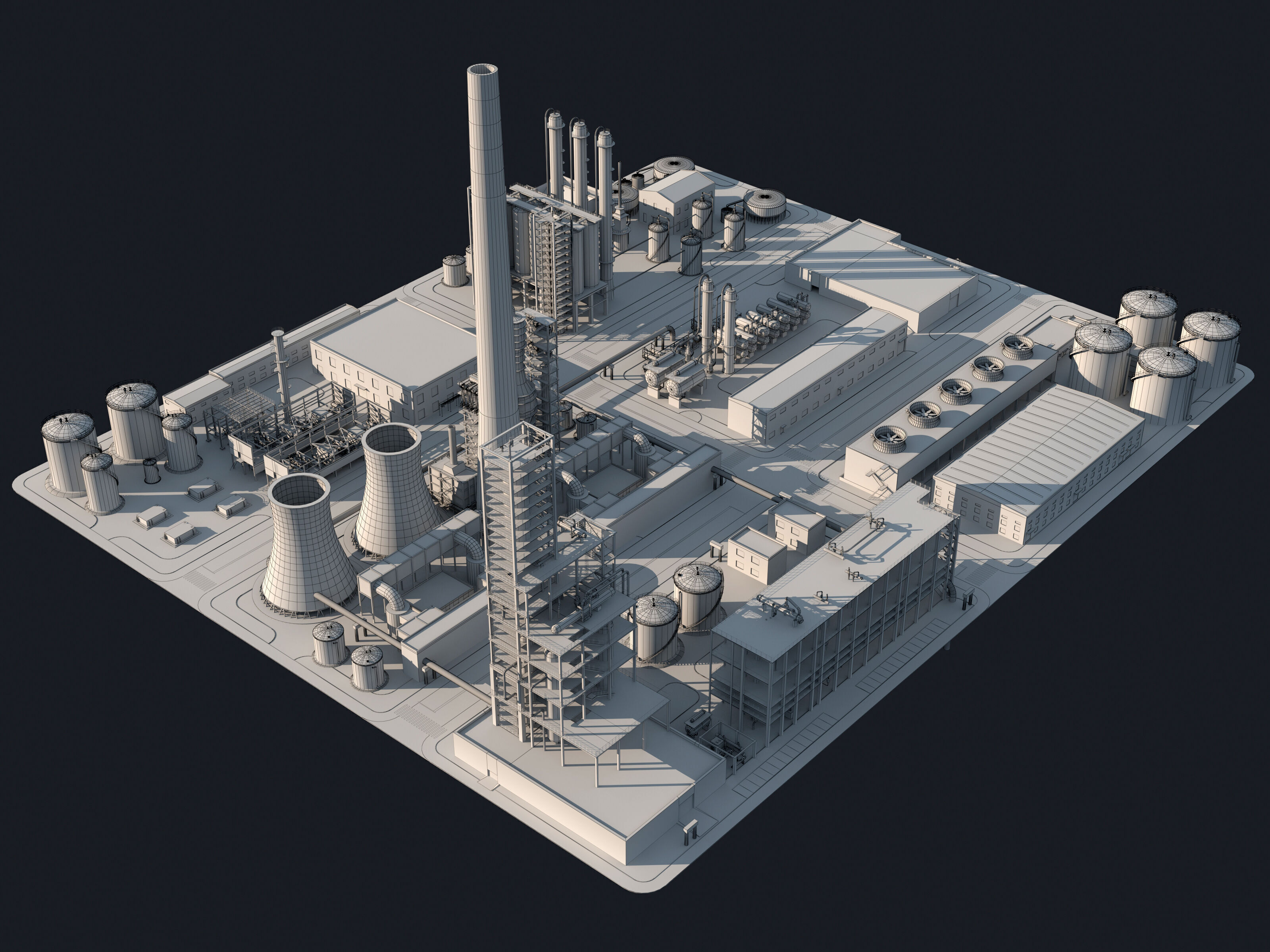 Huge Refinery  3D model_7