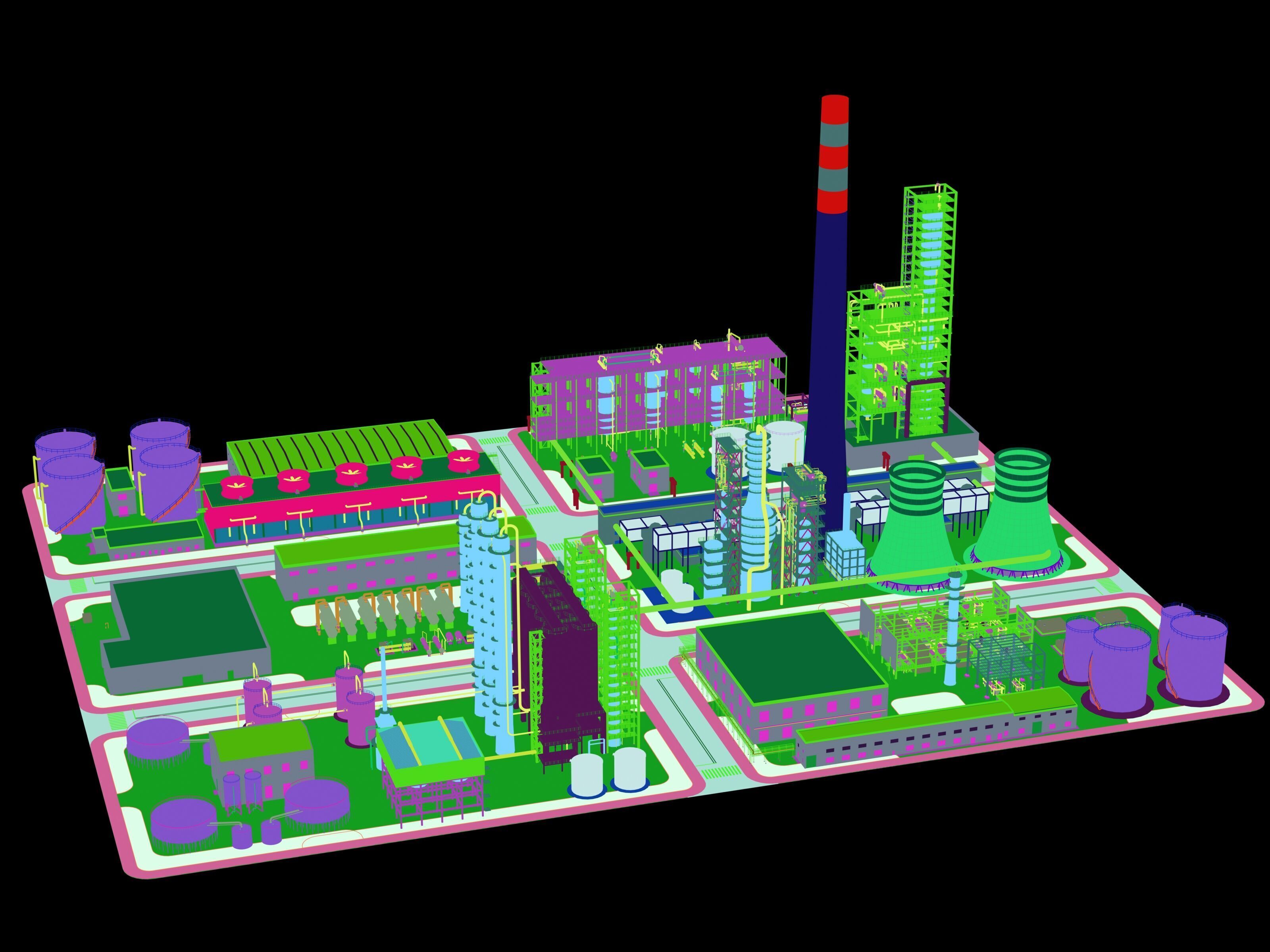 Huge Refinery  3D model_18