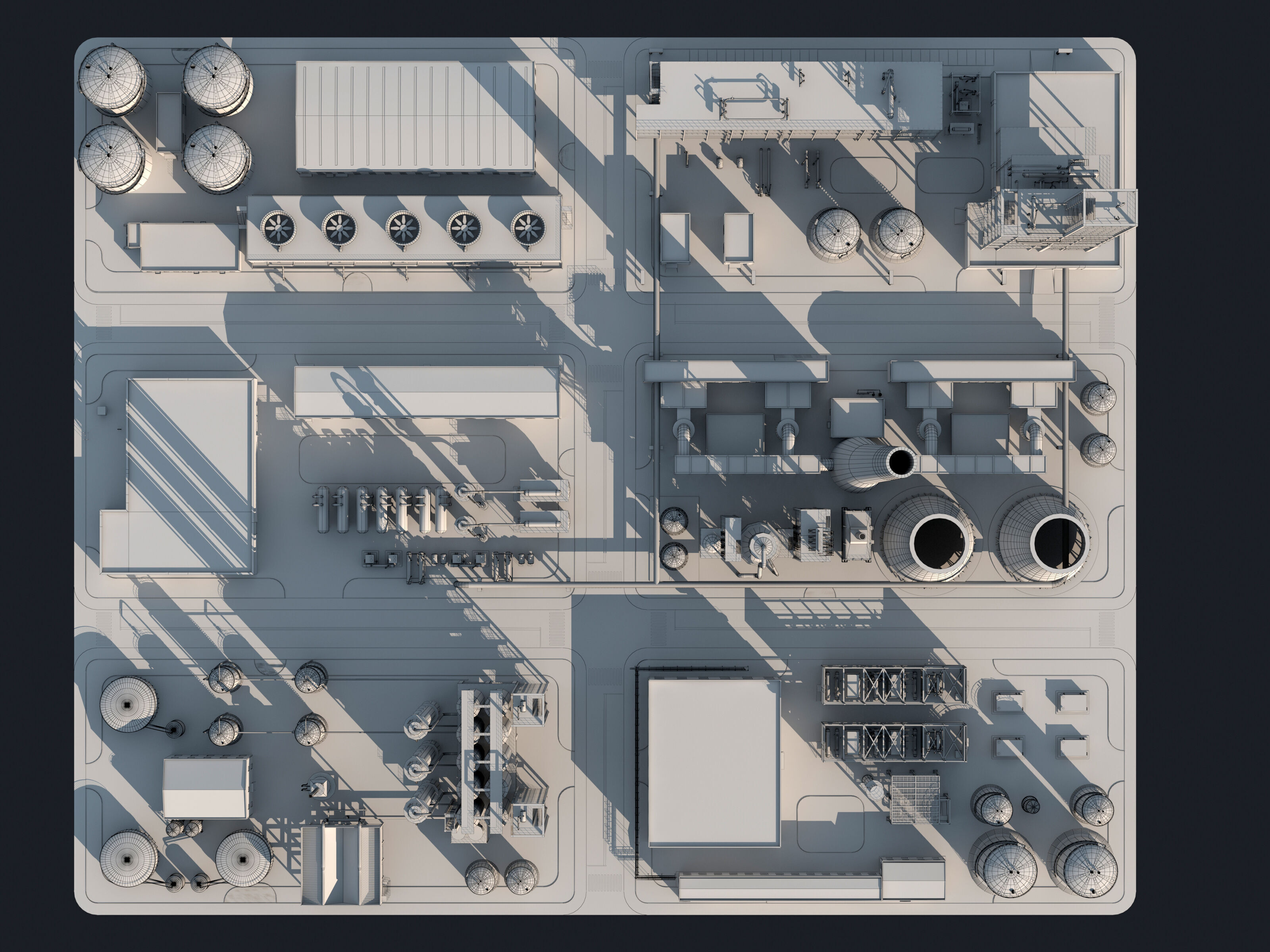 Huge Refinery  3D model_8