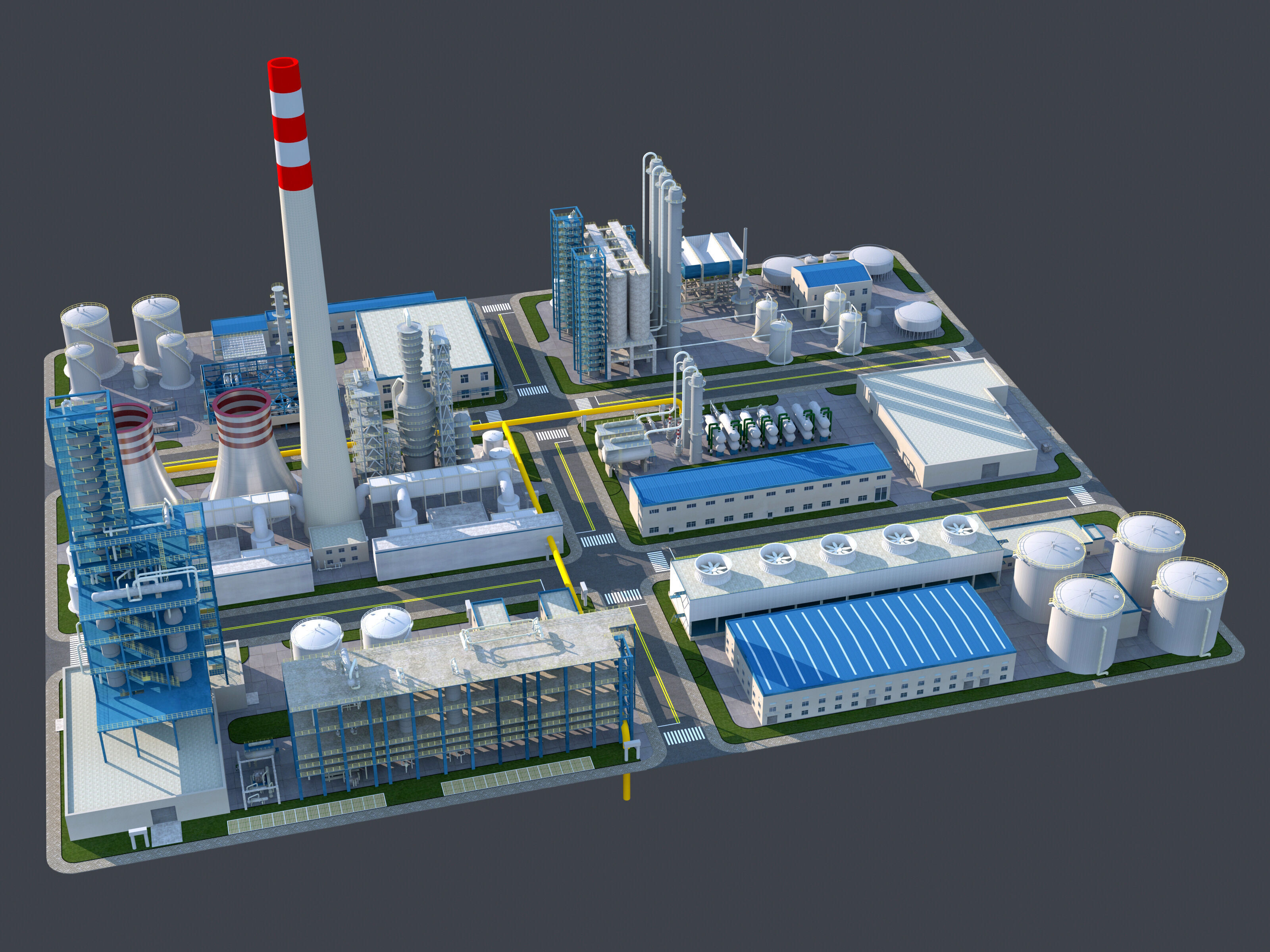 Huge Refinery  3D model_2