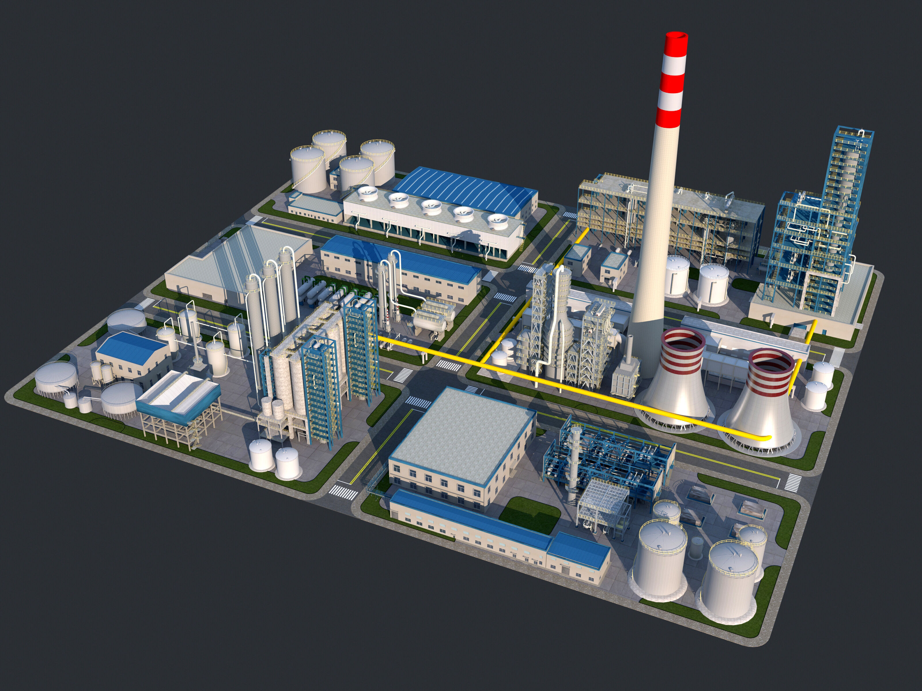 Huge Refinery  3D model_1