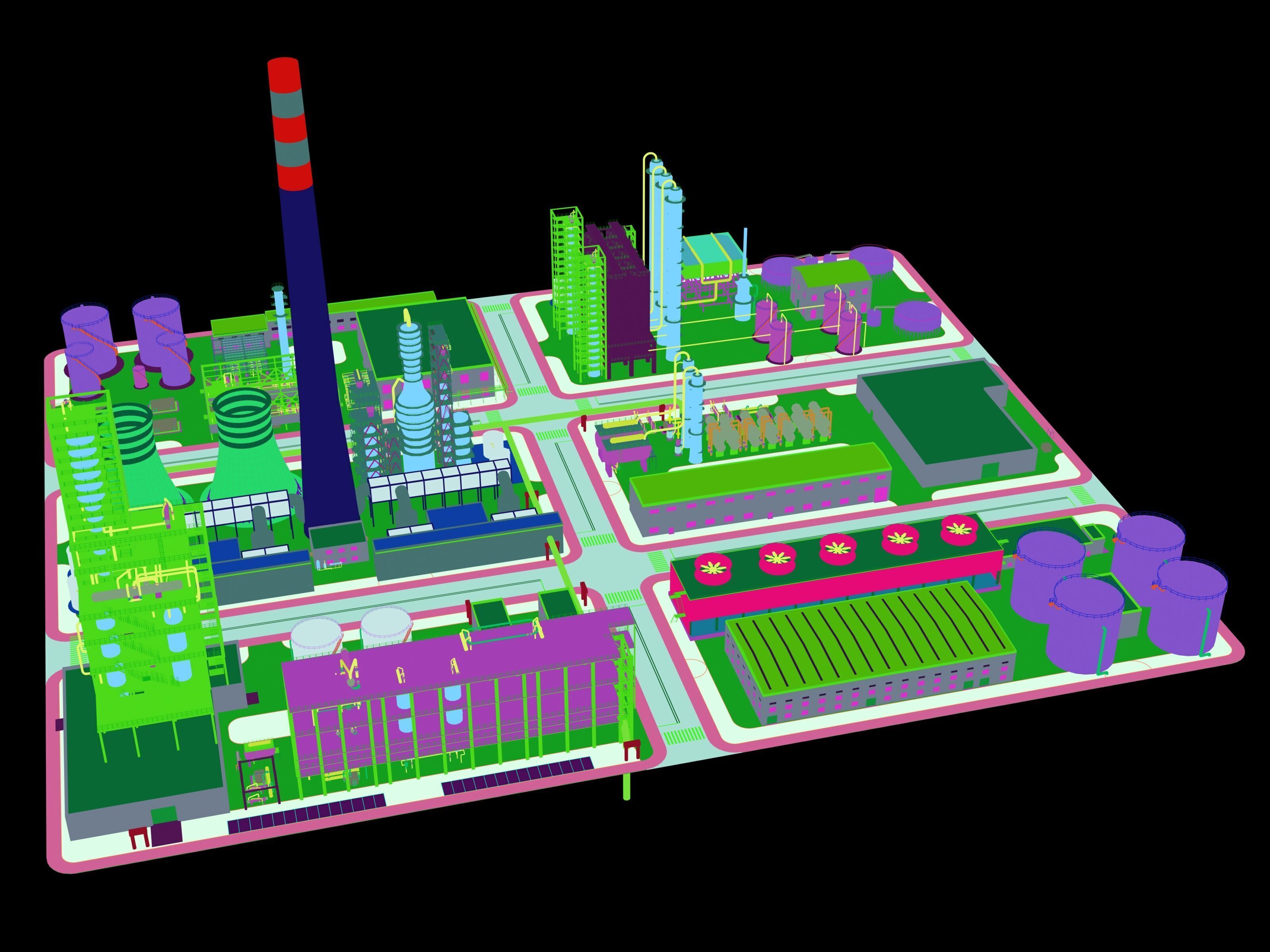 Huge Refinery  3D model_17