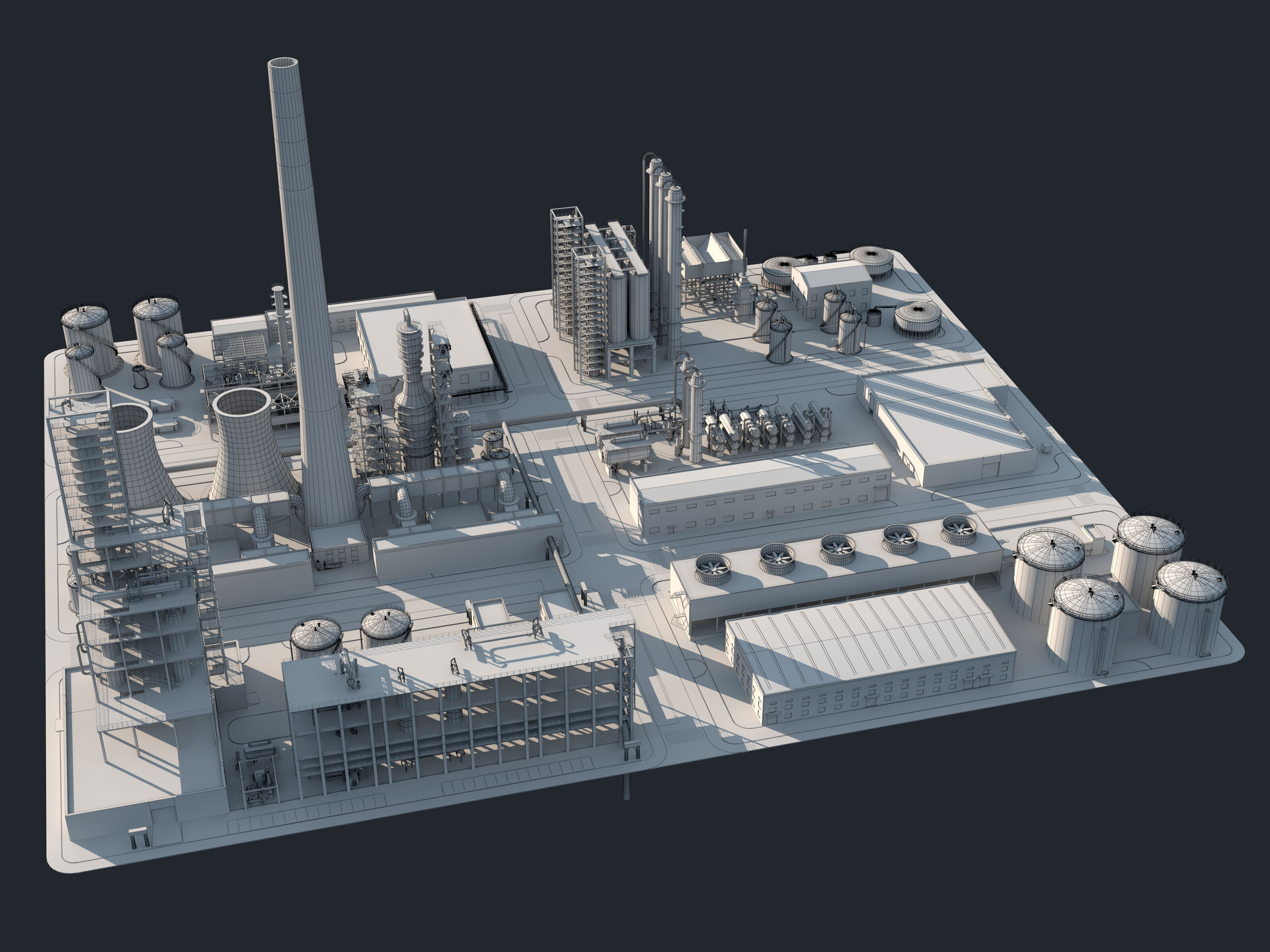 Huge Refinery  3D model_13