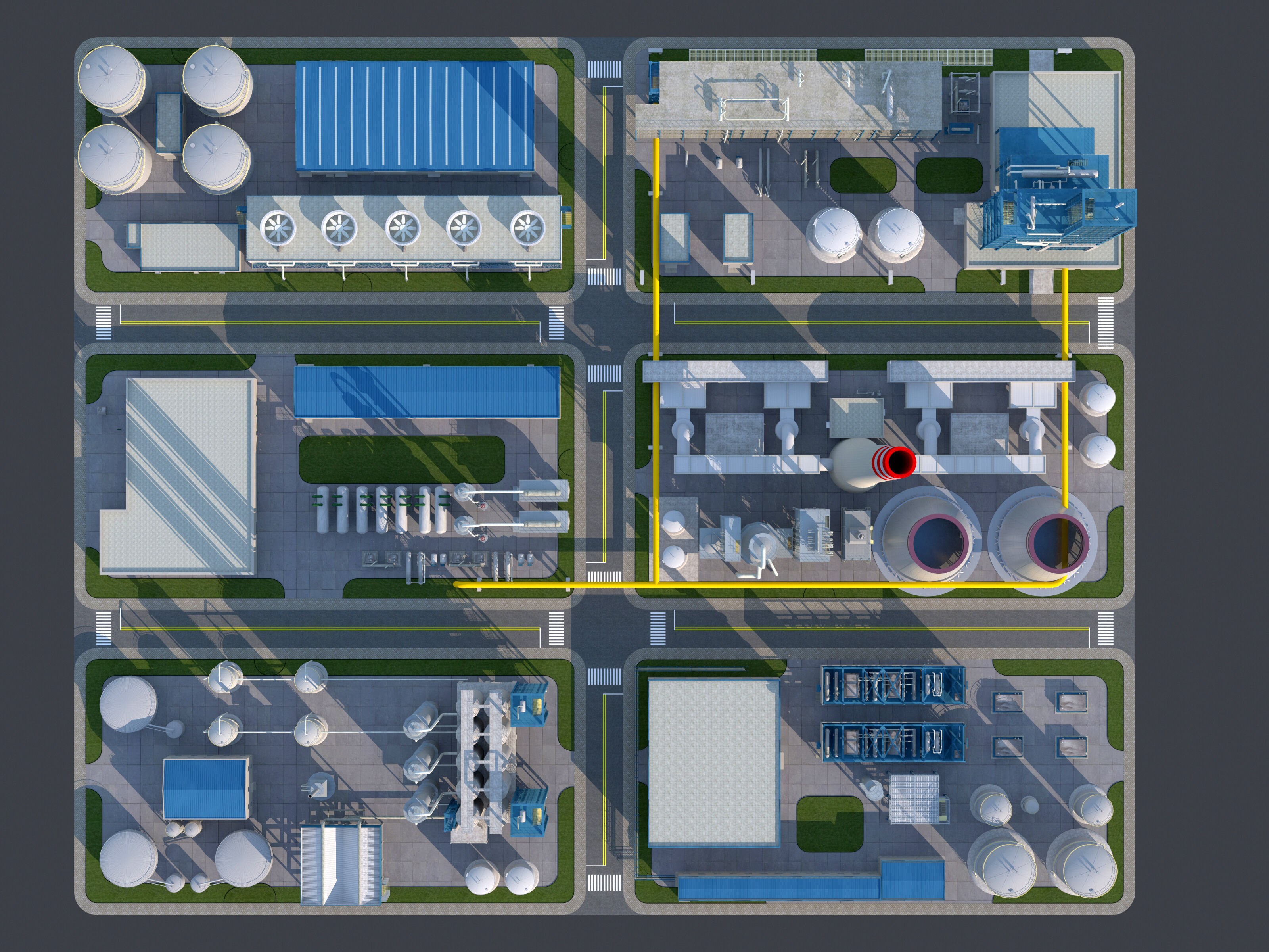 Huge Refinery  3D model_6