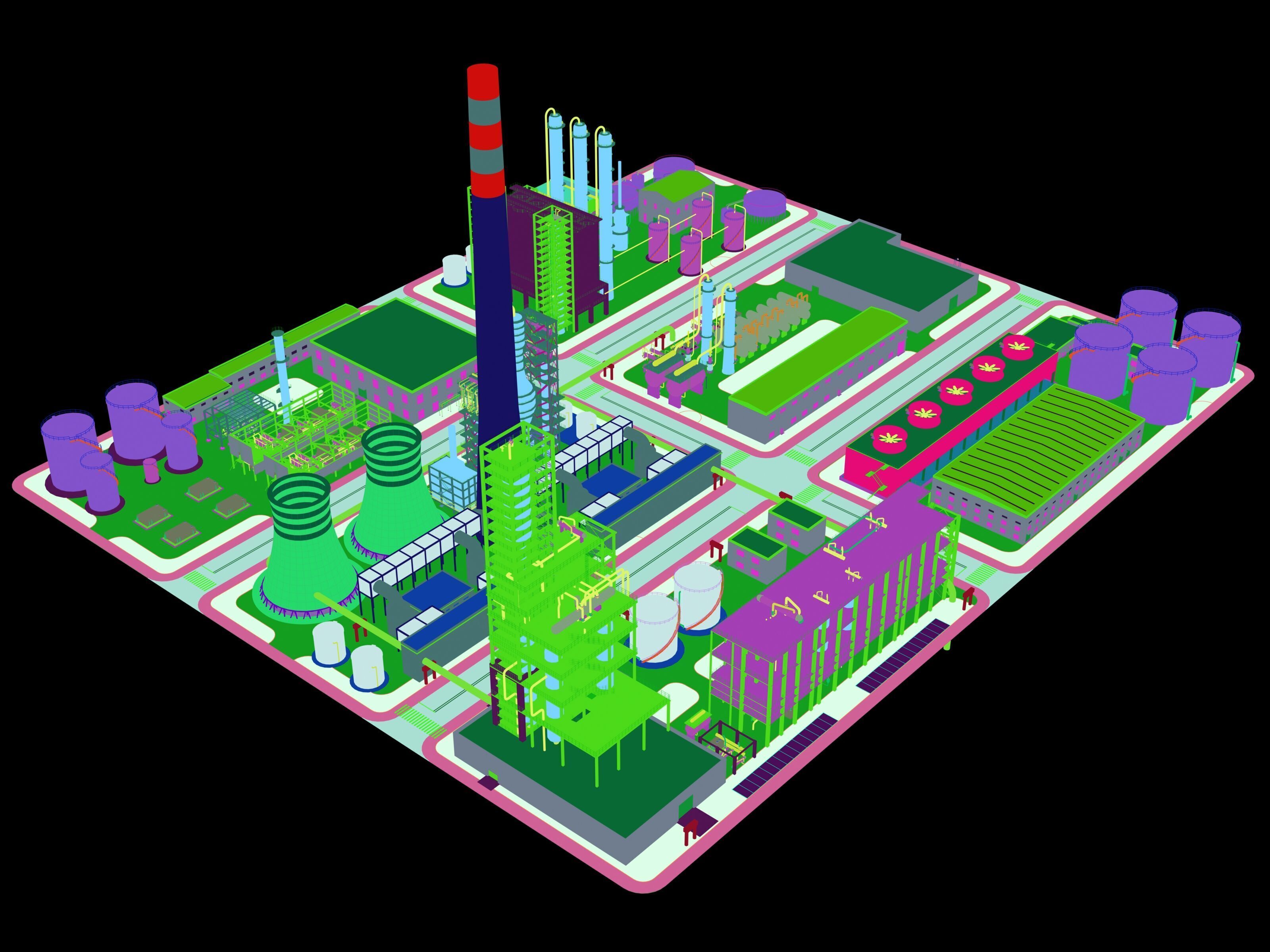 Huge Refinery  3D model_20