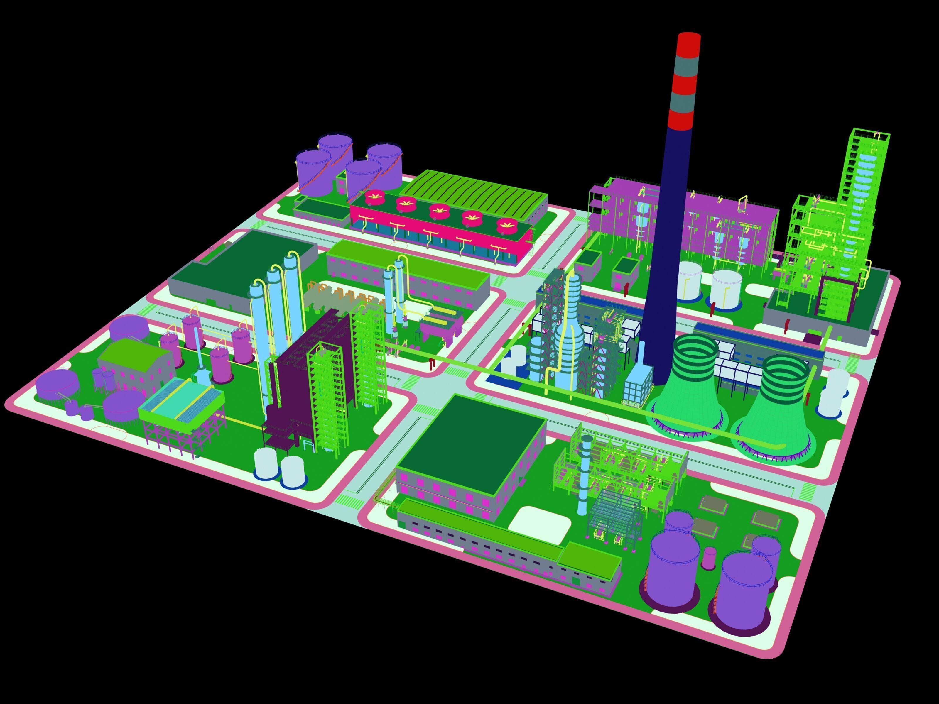 Huge Refinery  3D model_15