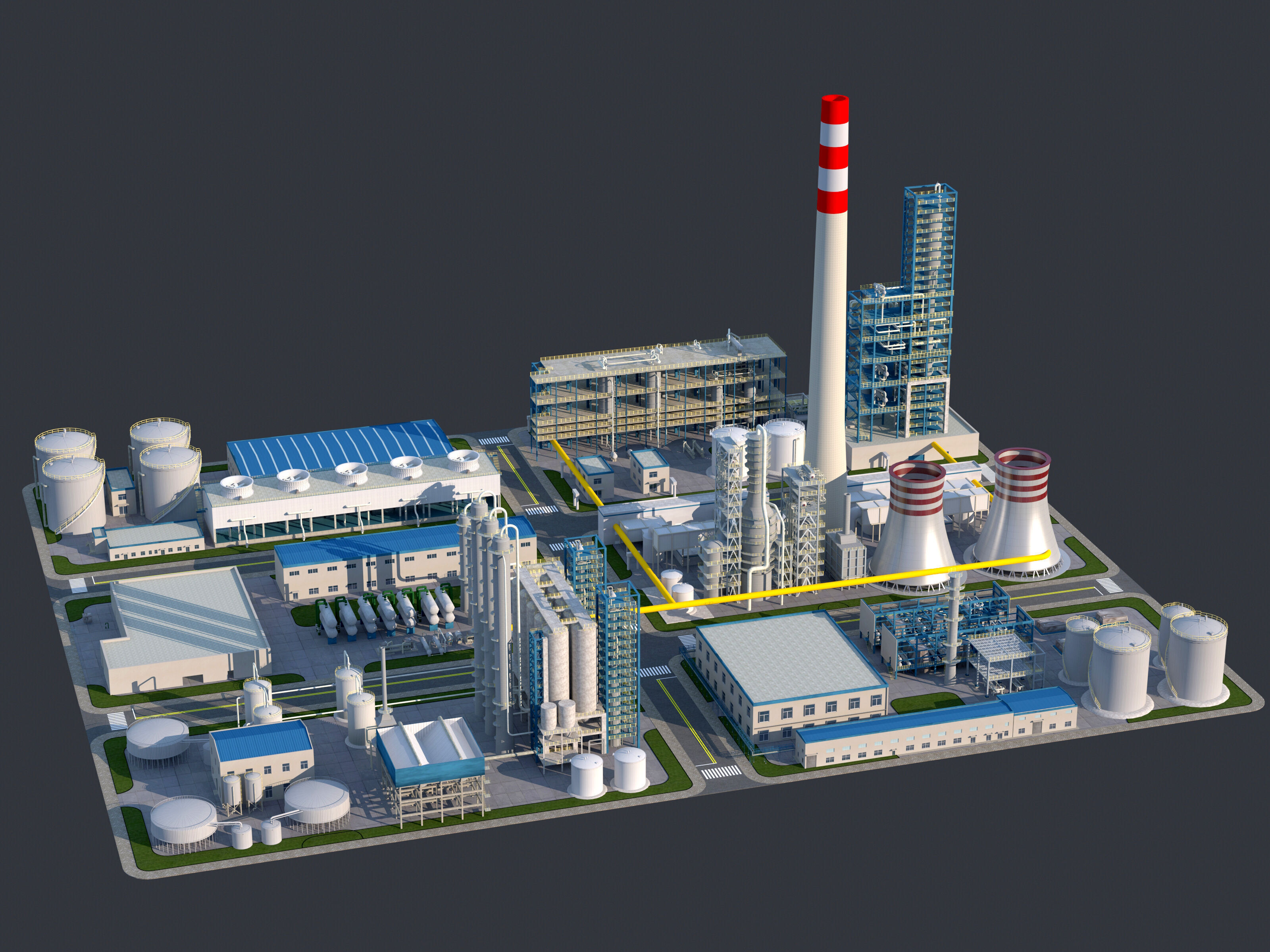 Huge Refinery  3D model_4
