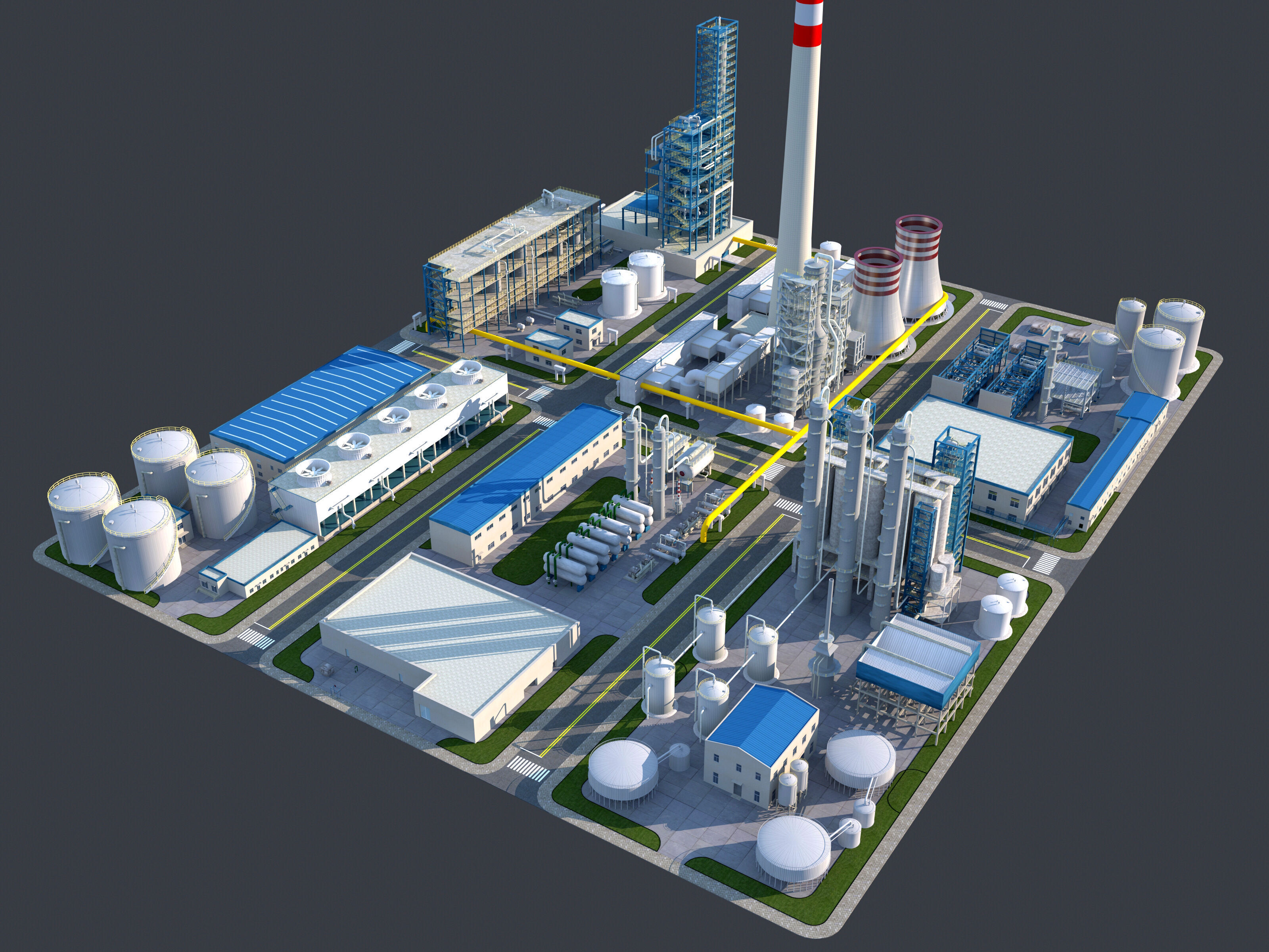Huge Refinery  3D model_3
