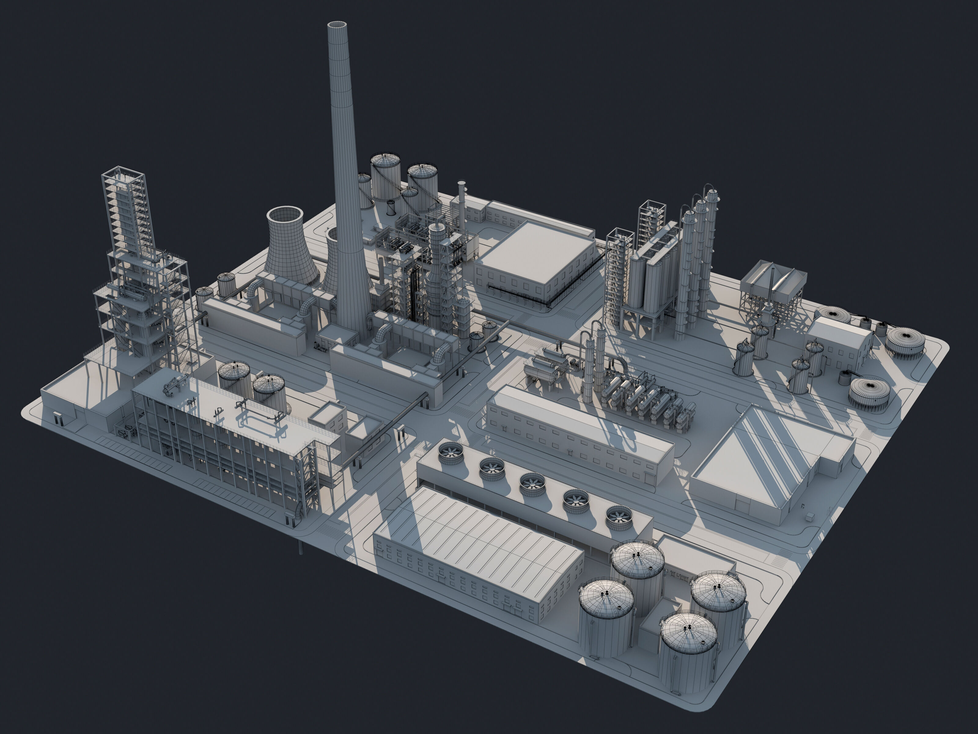 Huge Refinery  3D model_10