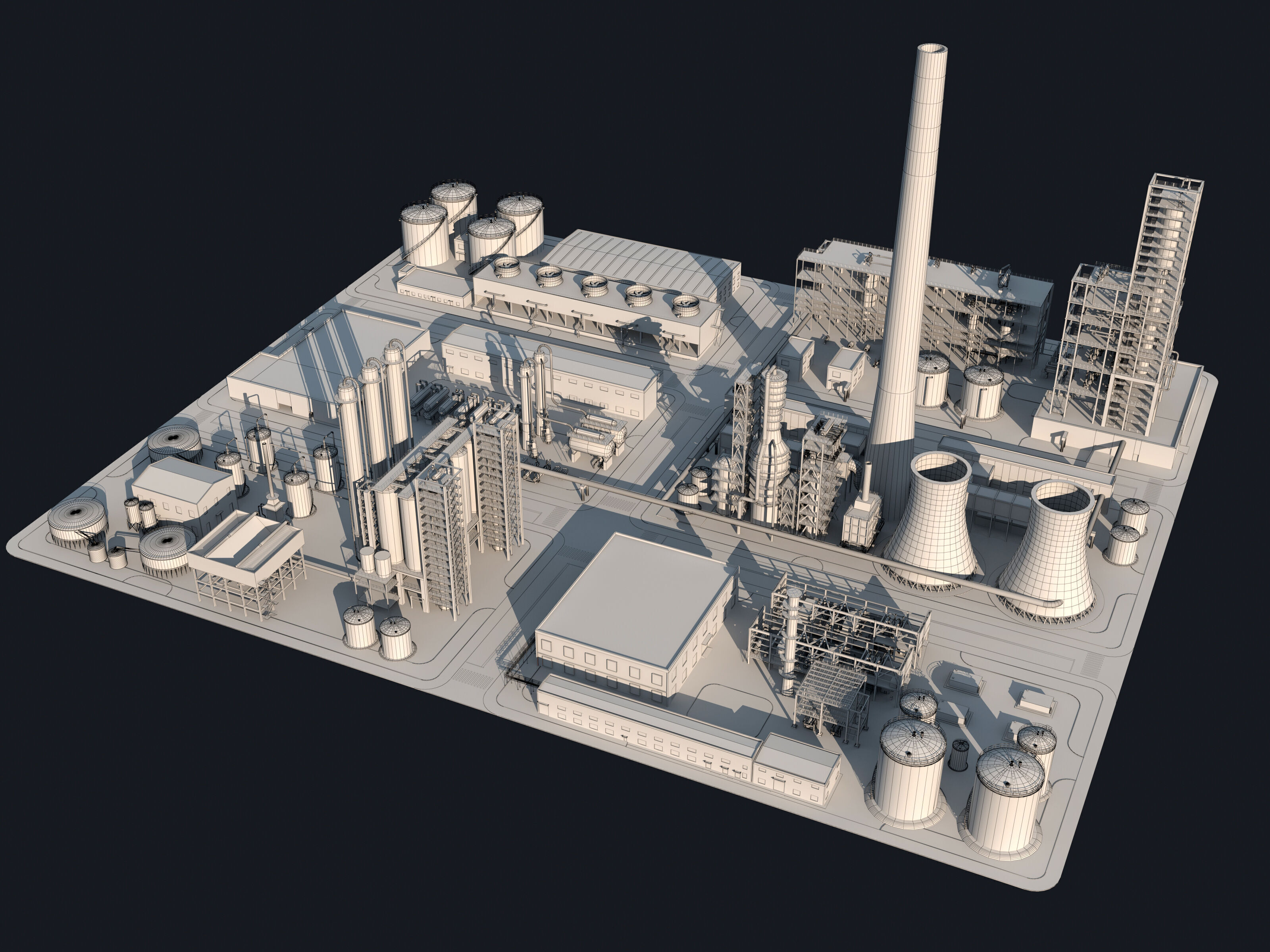 Huge Refinery  3D model_9