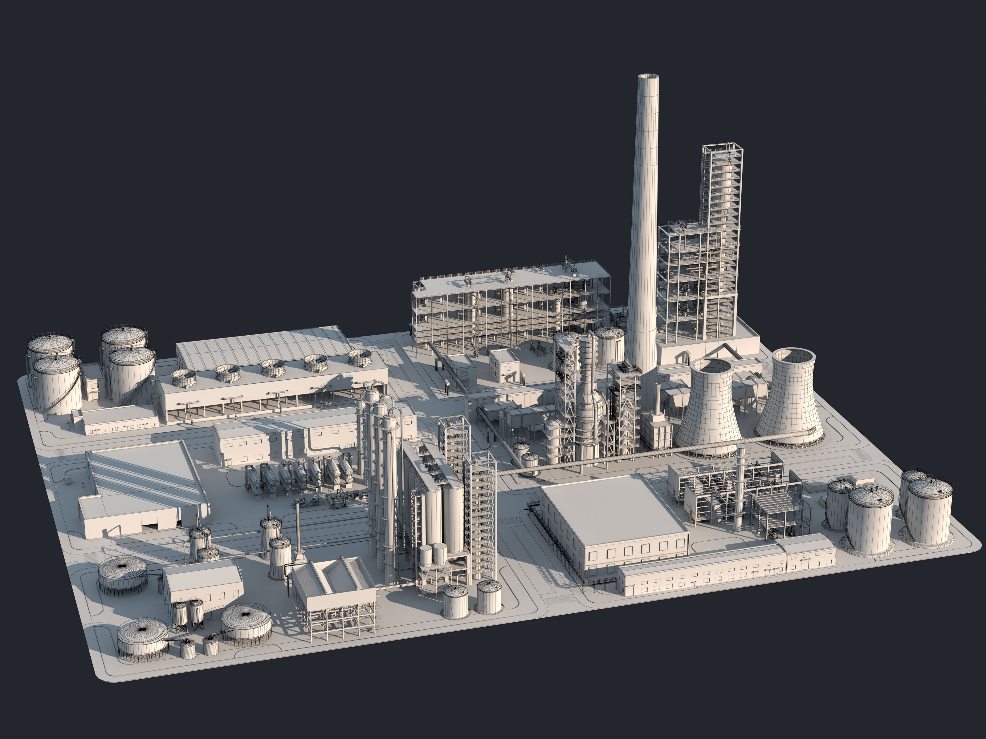 Huge Refinery  3D model_12
