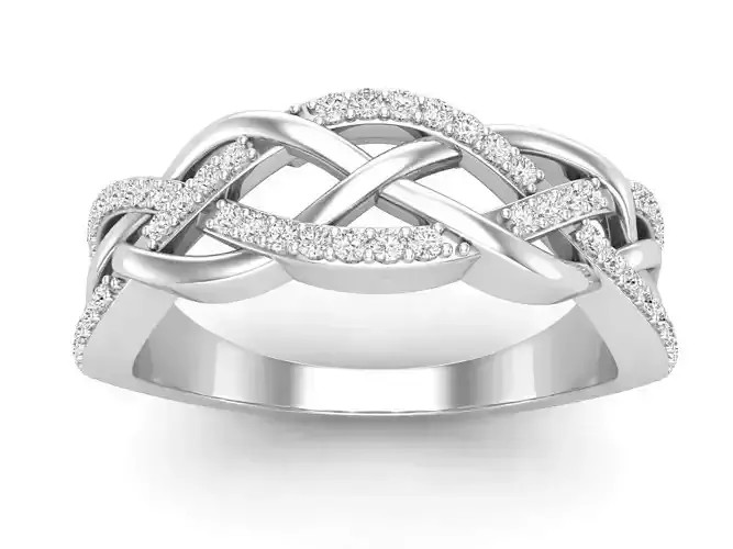 AV 664 Diamond Ladies Bridal Wedding Band Stackable Ring 3D print model