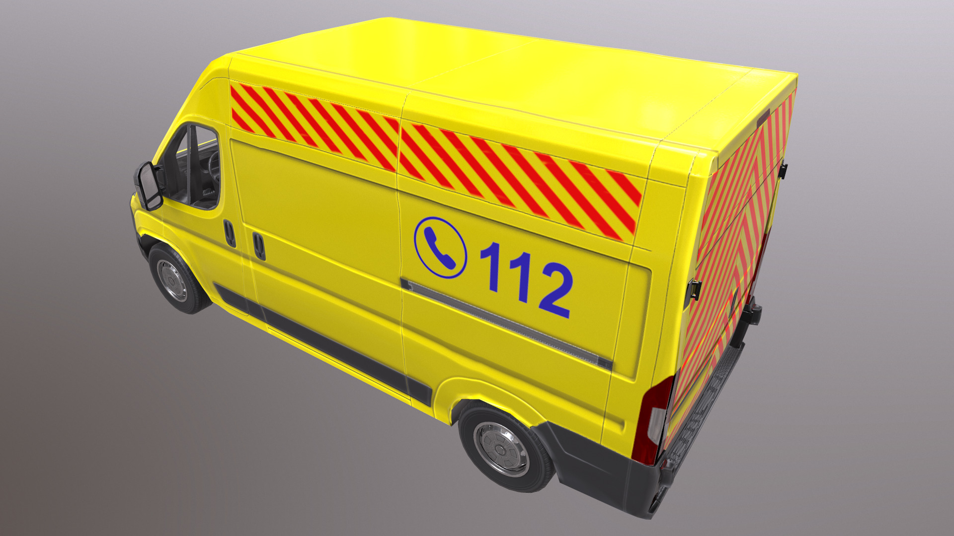 Rettungswagen German Ambulance Low Poly Low-poly 3D model_25