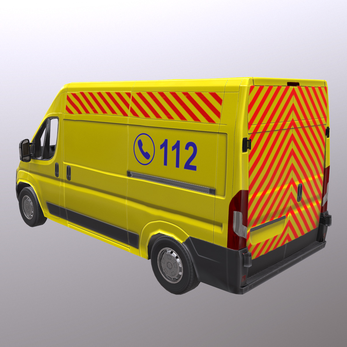 Rettungswagen German Ambulance Low Poly Low-poly 3D model_5