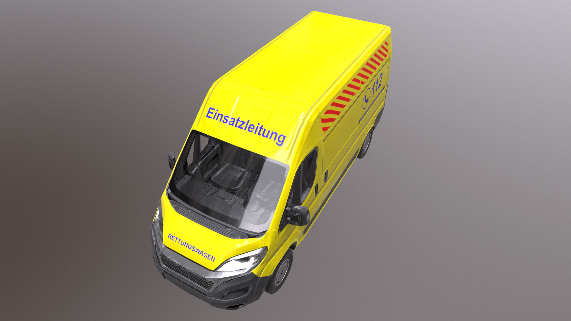 Rettungswagen German Ambulance Low Poly Low-poly 3D model_28