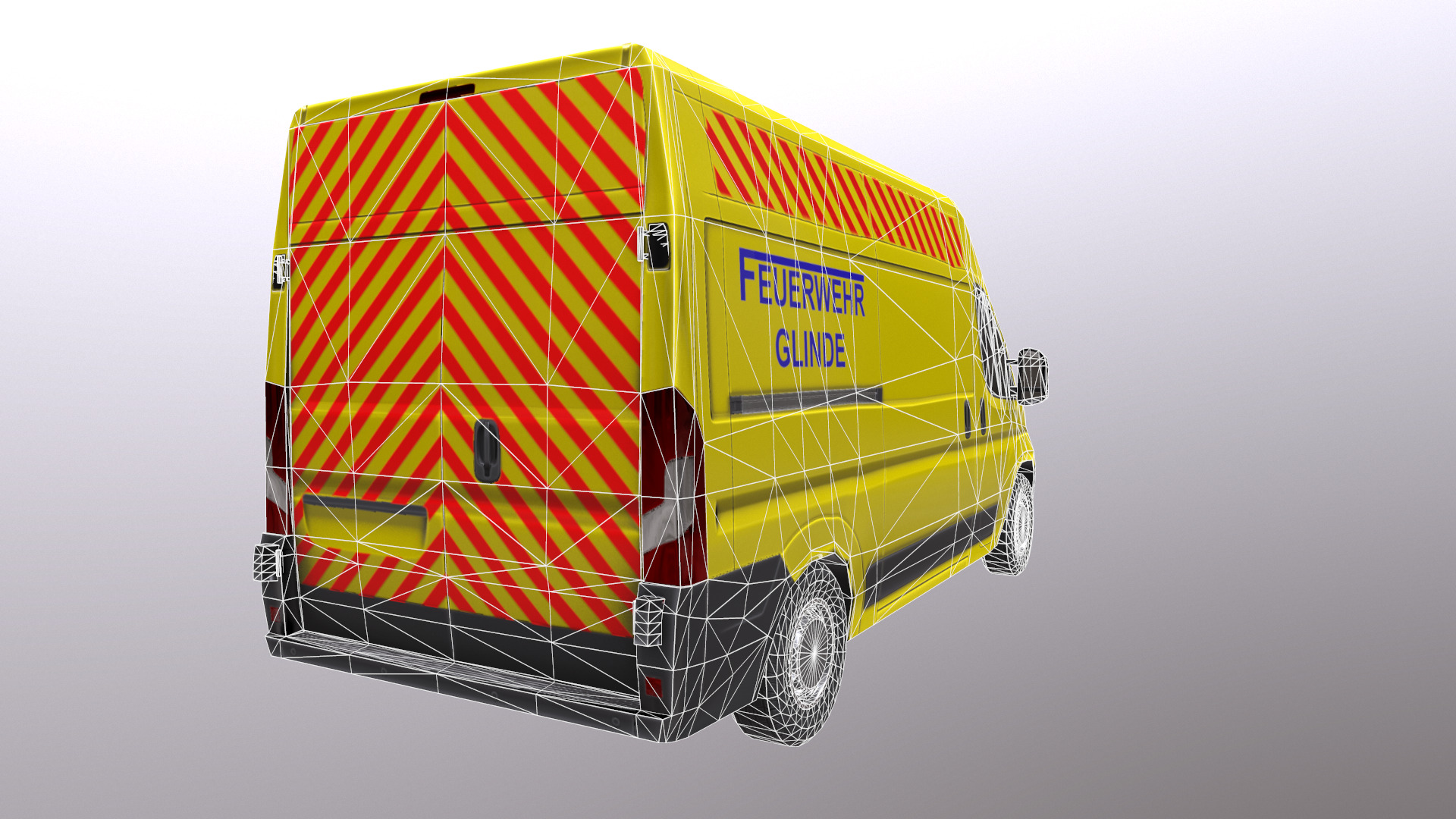 Rettungswagen German Ambulance Low Poly Low-poly 3D model_35