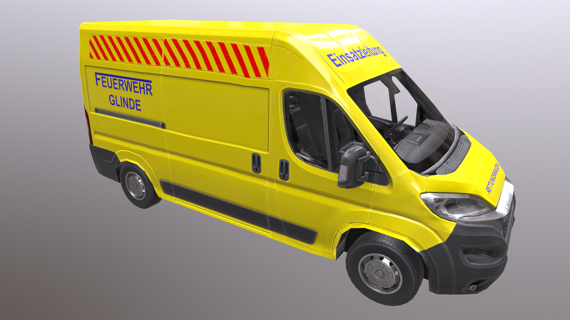 Rettungswagen German Ambulance Low Poly Low-poly 3D model_14