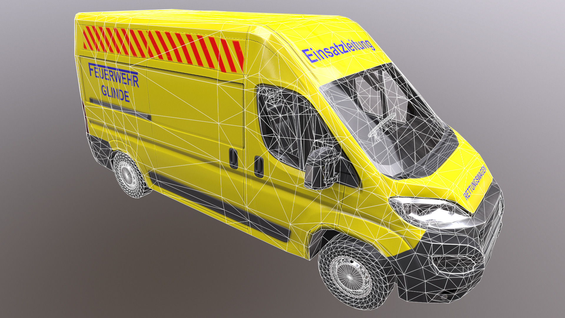 Rettungswagen German Ambulance Low Poly Low-poly 3D model_33