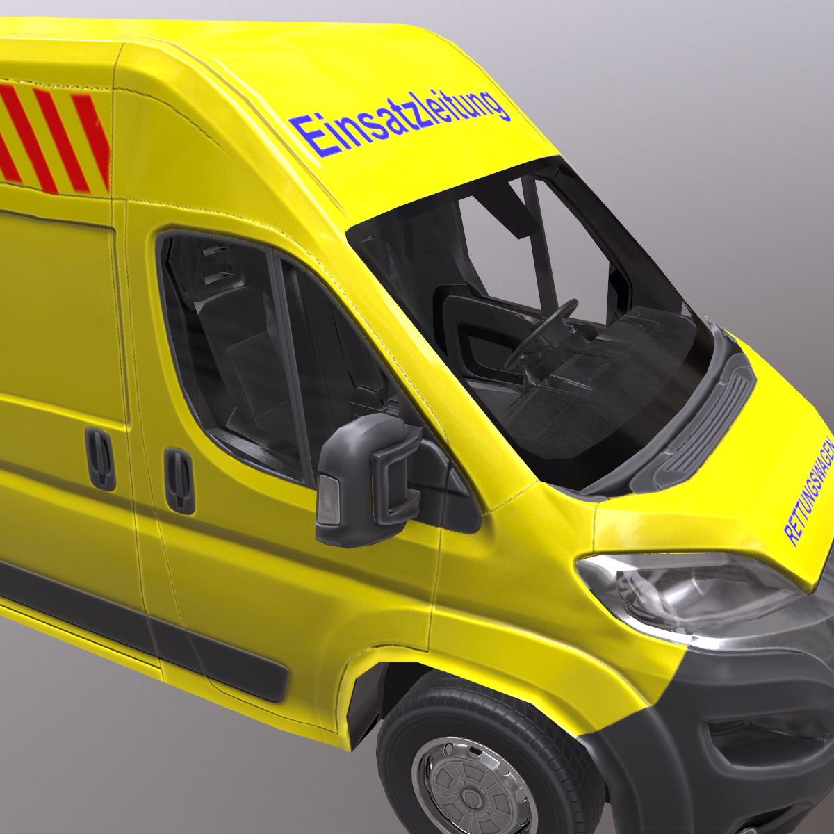 Rettungswagen German Ambulance Low Poly Low-poly 3D model_9