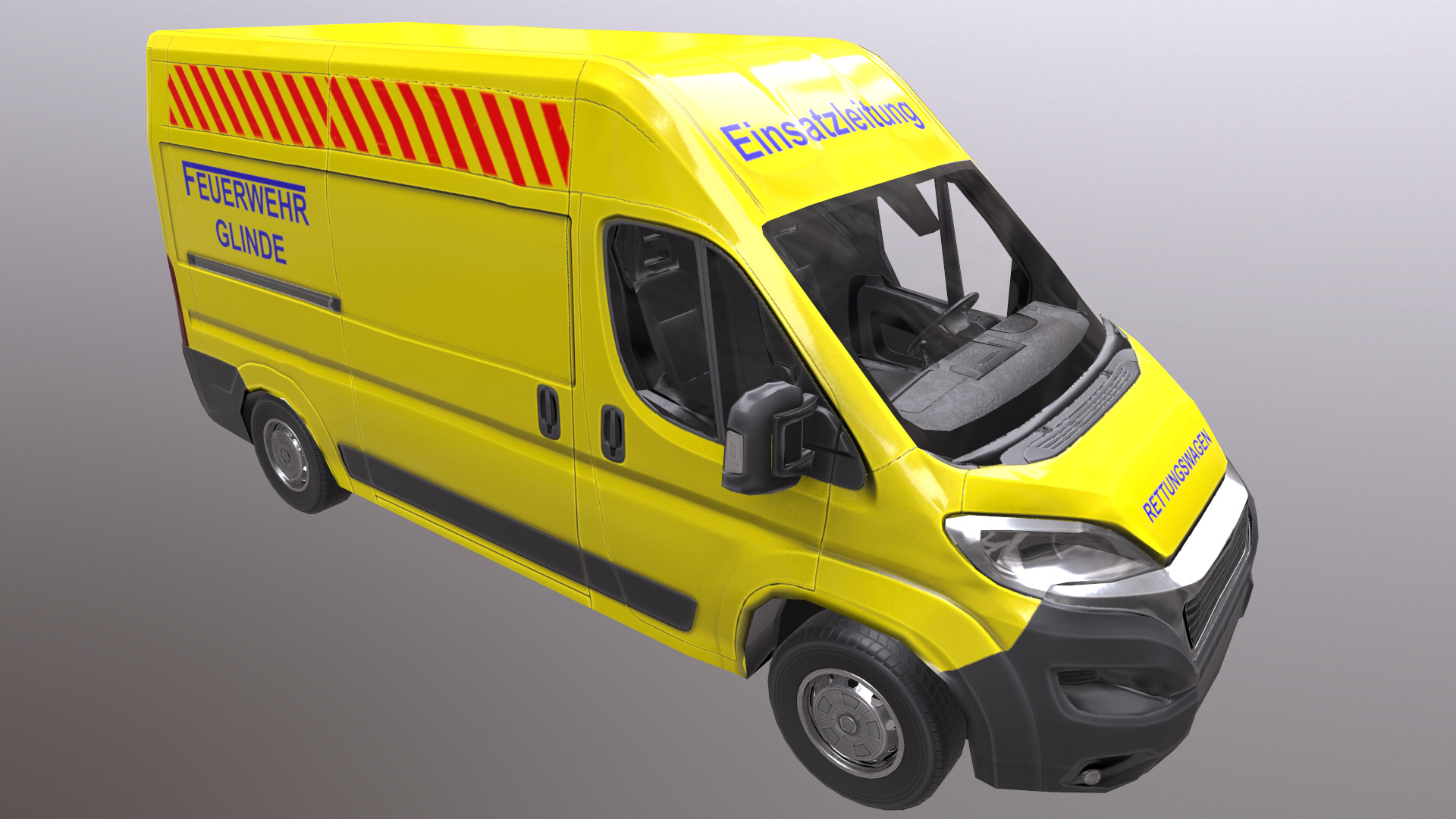 Rettungswagen German Ambulance Low Poly Low-poly 3D model_27