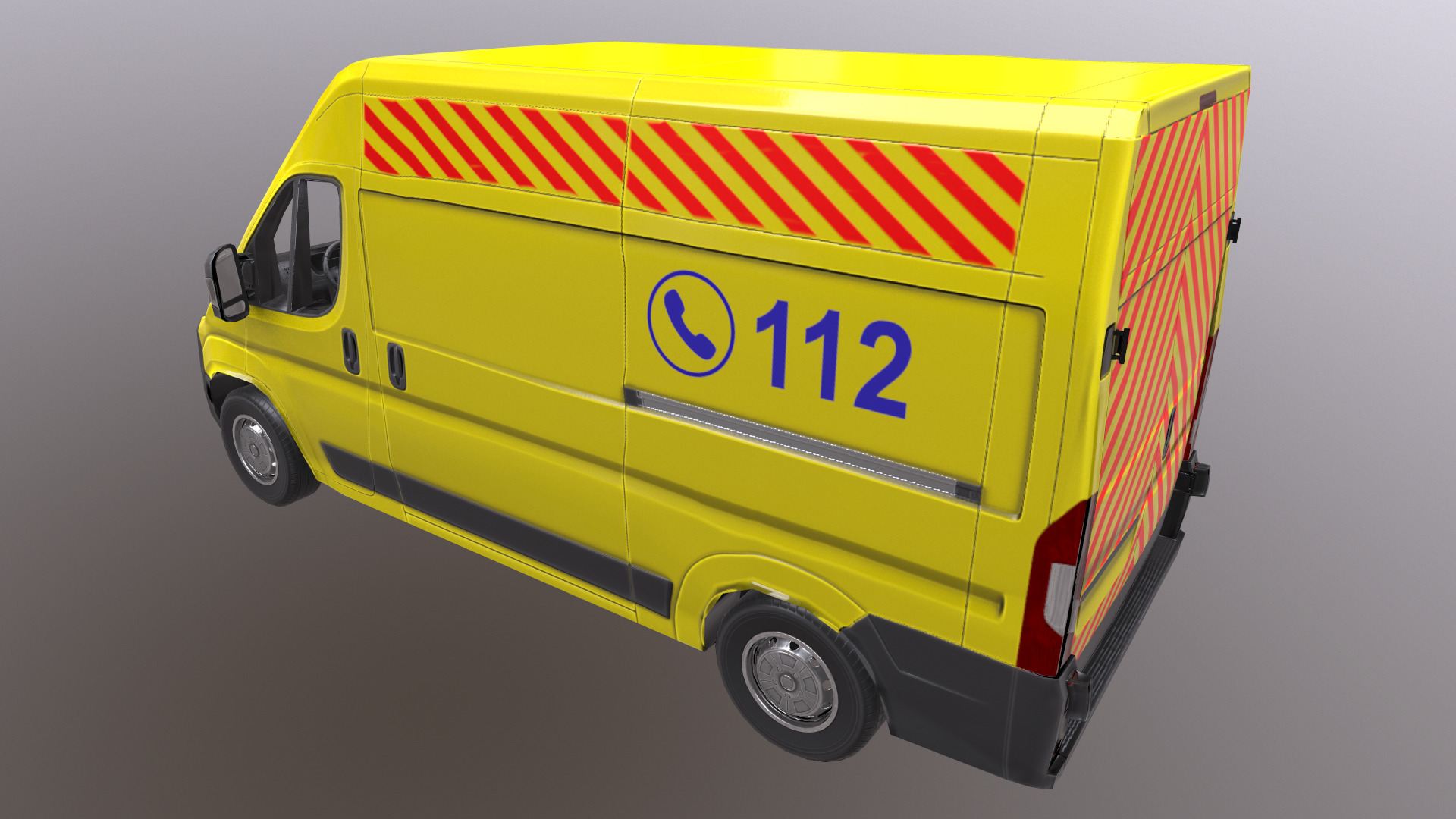 Rettungswagen German Ambulance Low Poly Low-poly 3D model_31