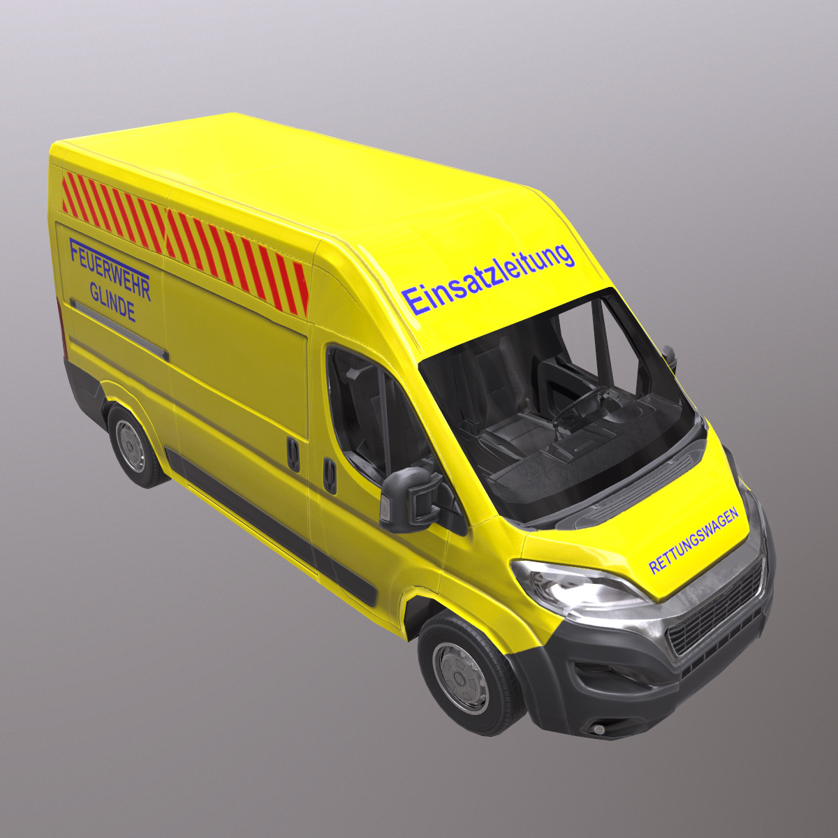 Rettungswagen German Ambulance Low Poly Low-poly 3D model_6