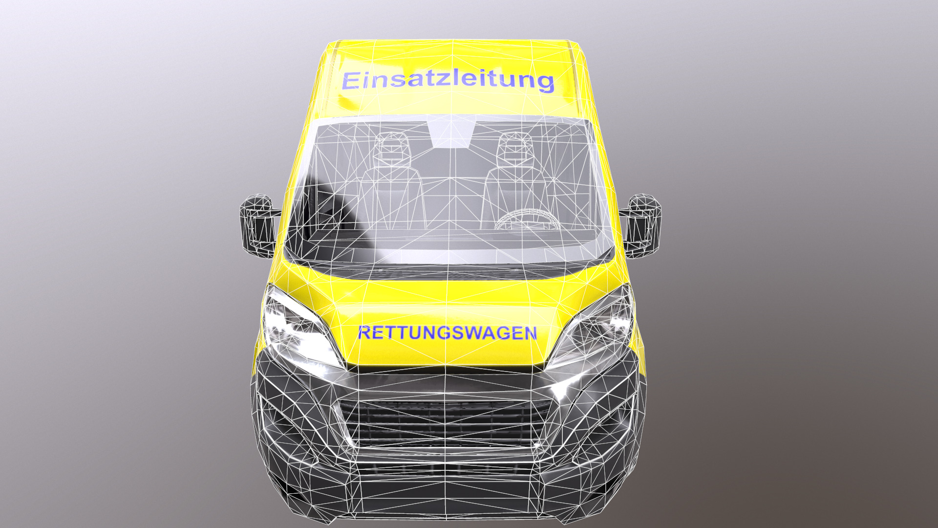 Rettungswagen German Ambulance Low Poly Low-poly 3D model_34